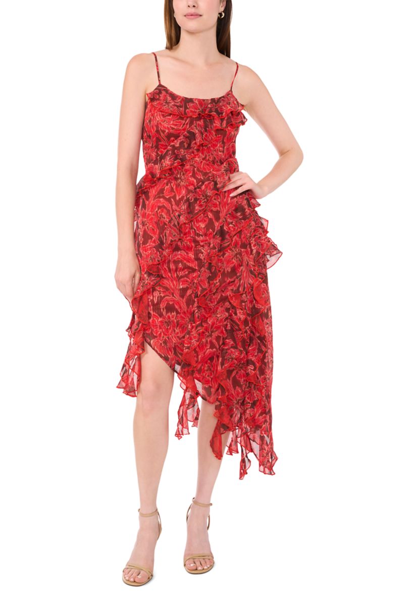 Womens Sleeveless Ruffle Tank Dress