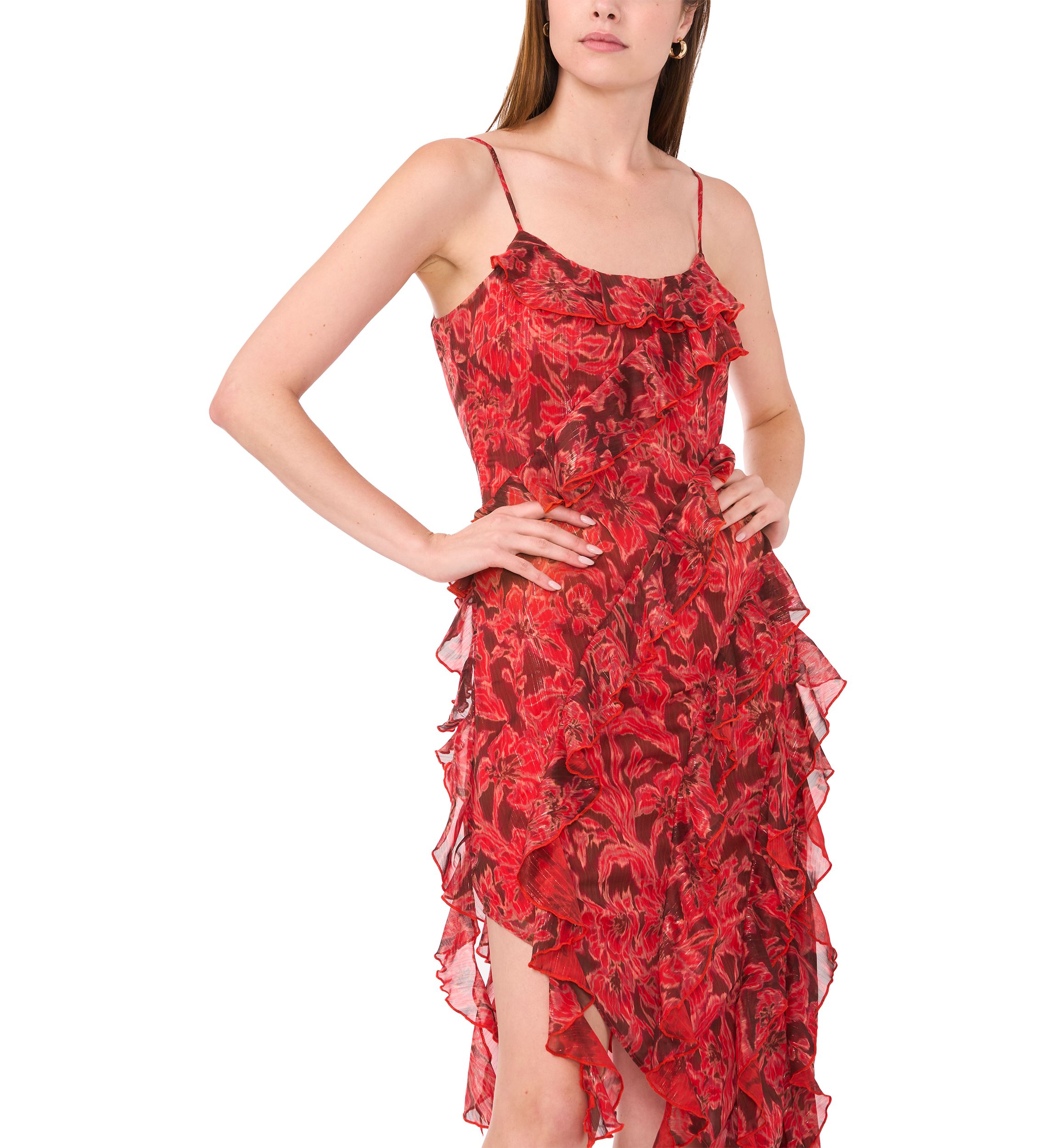 Womens Sleeveless Ruffle Tank Dress