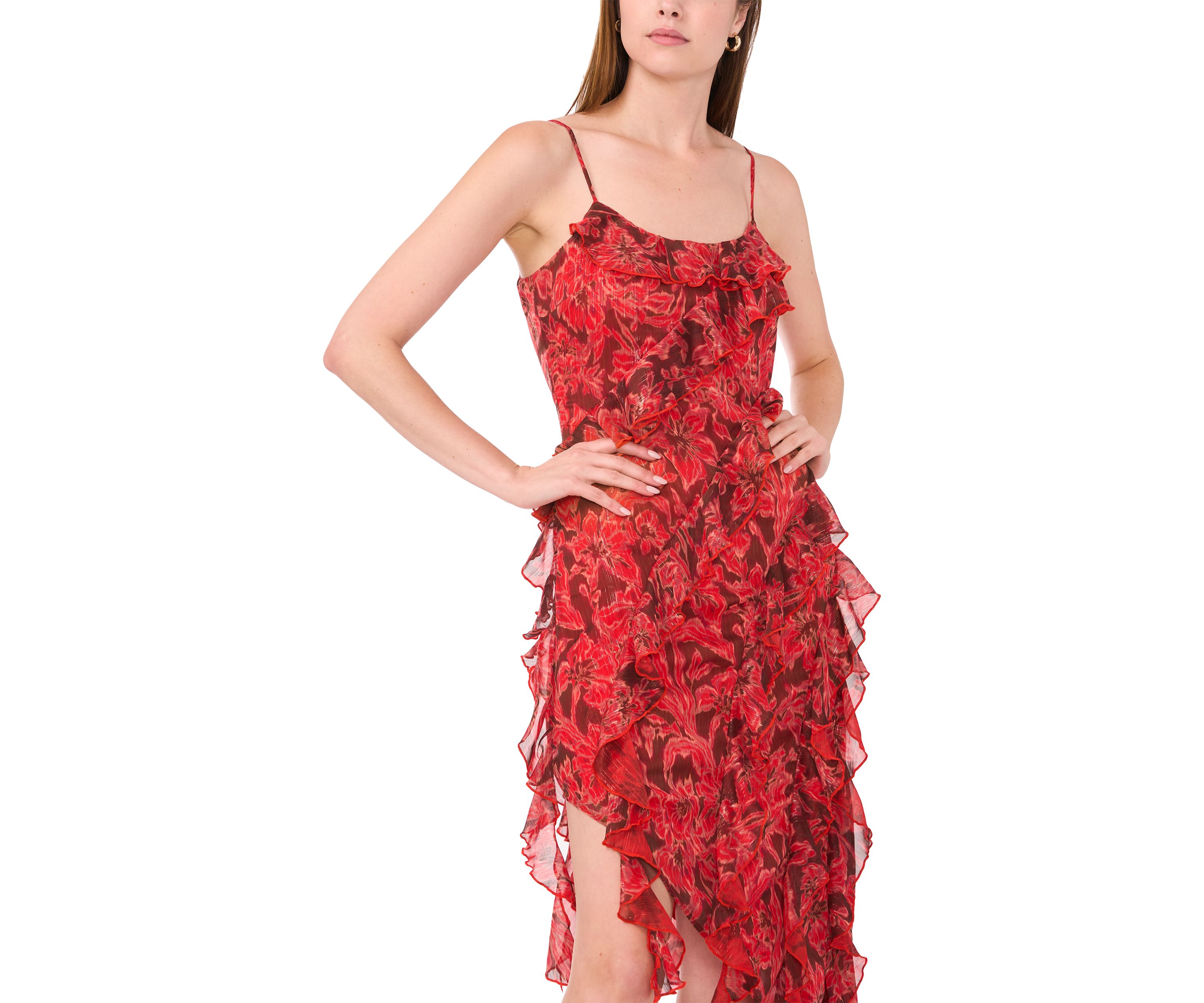 Womens Sleeveless Ruffle Tank Dress