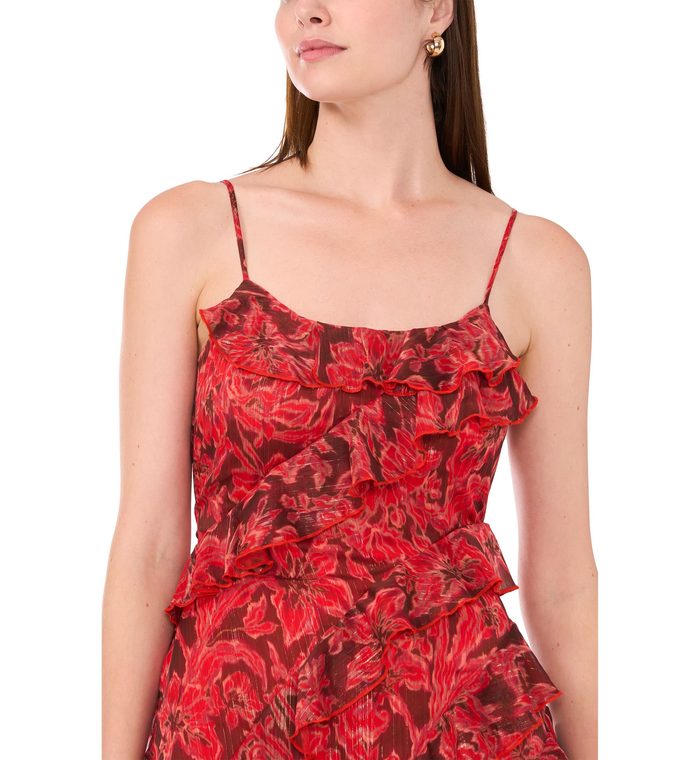 Womens Sleeveless Ruffle Tank Dress