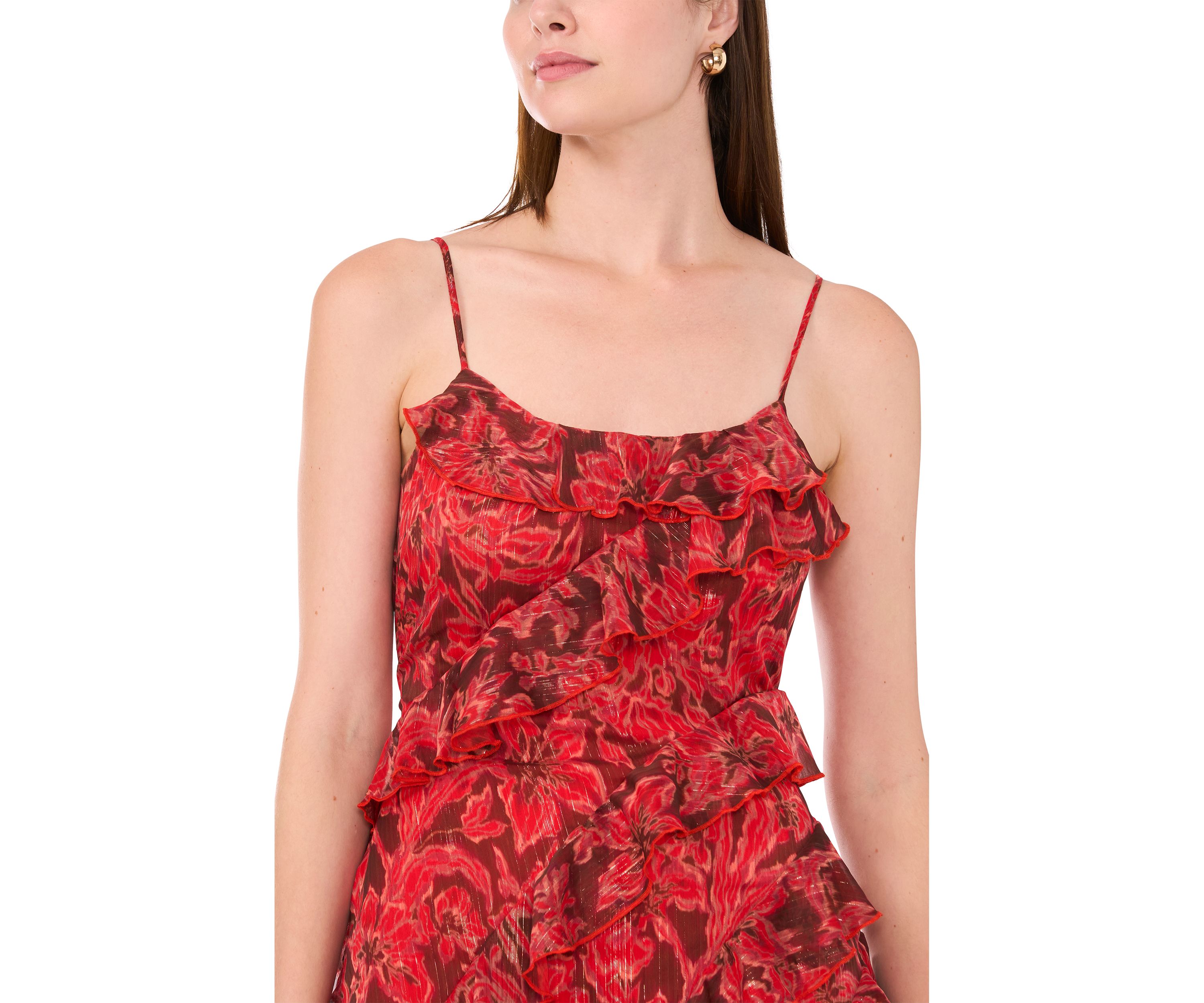 Womens Sleeveless Ruffle Tank Dress