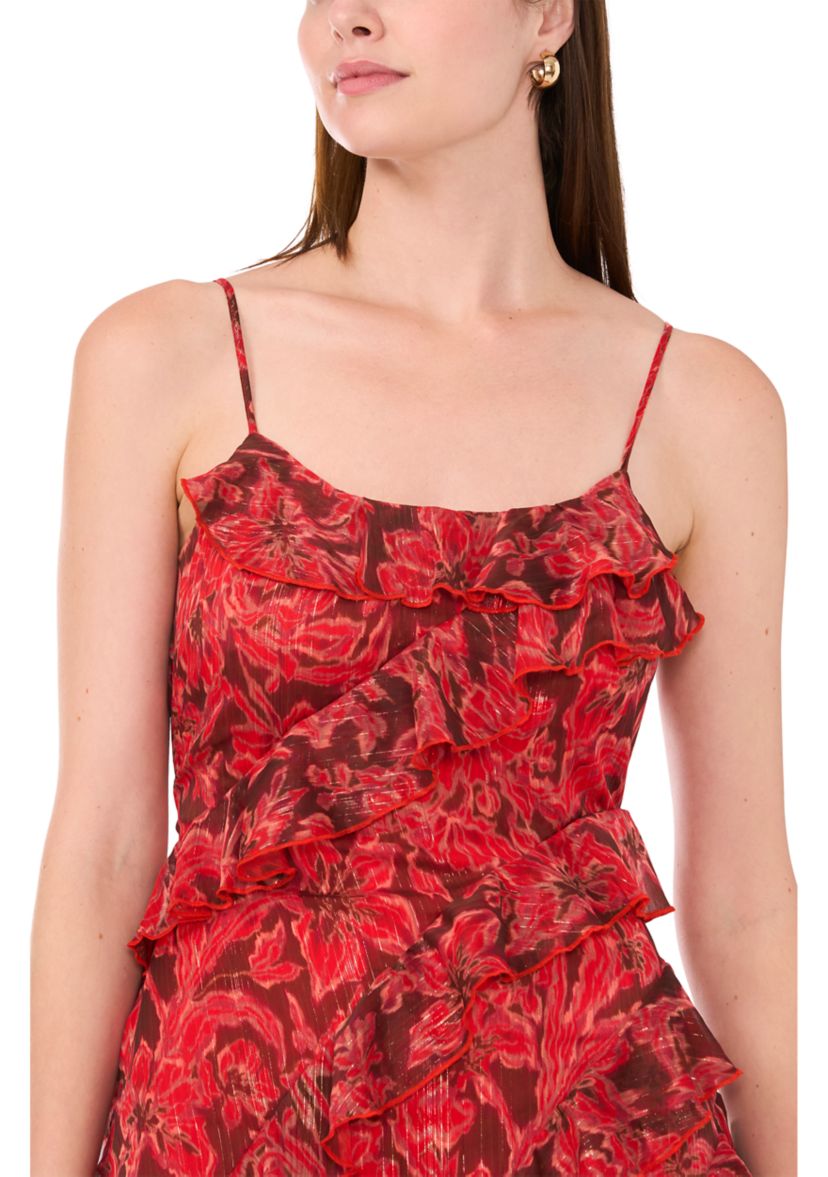 Womens Sleeveless Ruffle Tank Dress