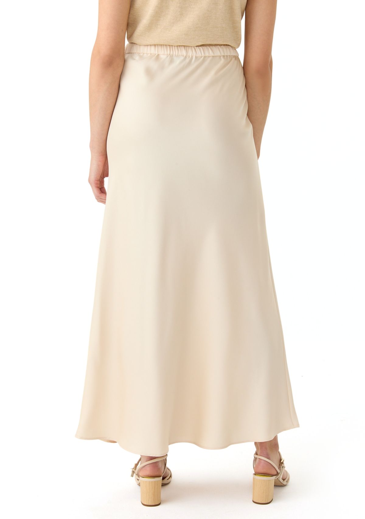 Womens Drawstring Satin Skirt