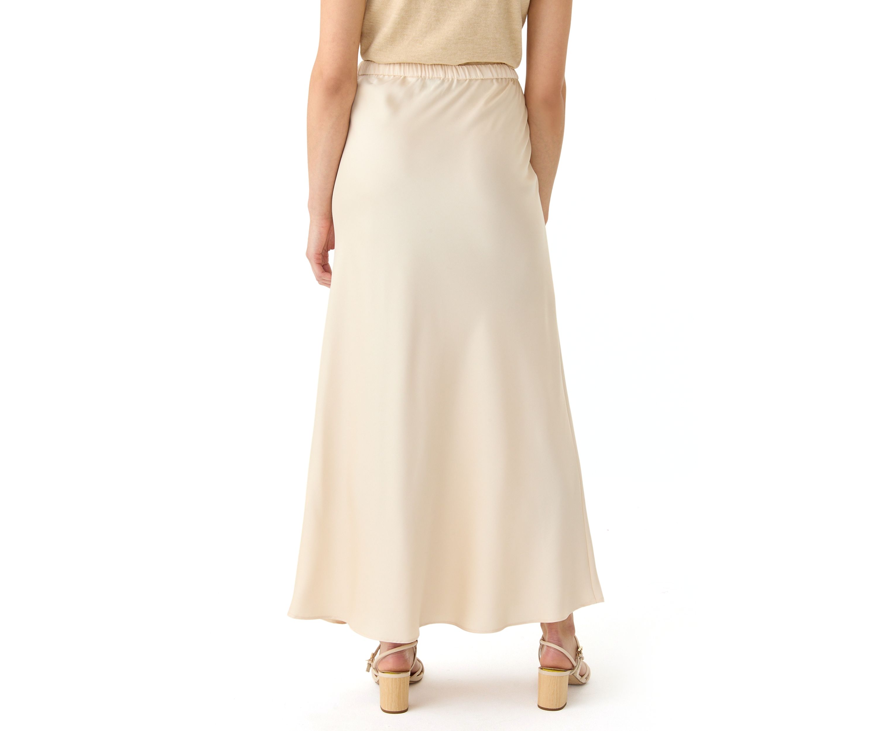 Womens Drawstring Satin Skirt