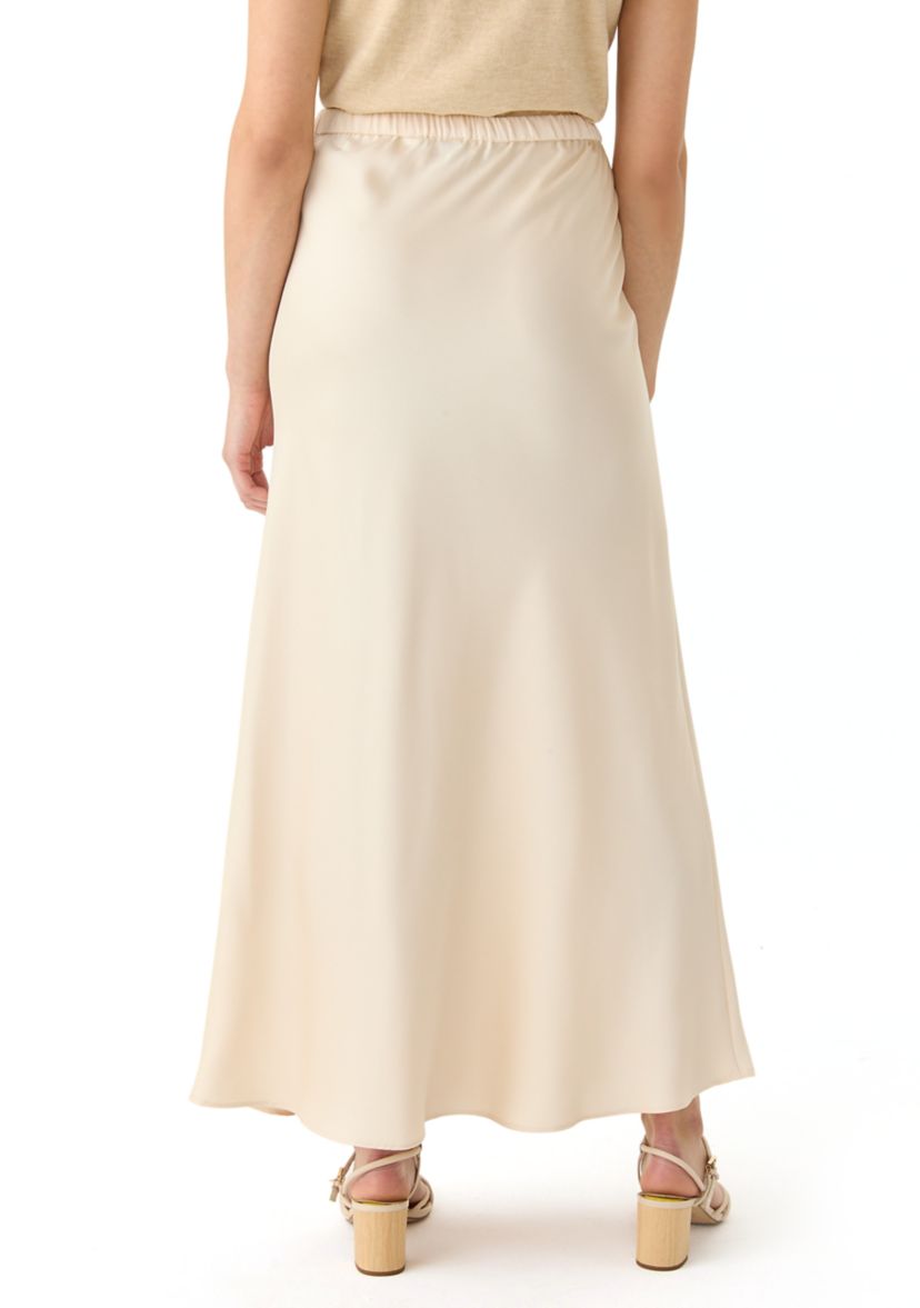 Womens Drawstring Satin Skirt
