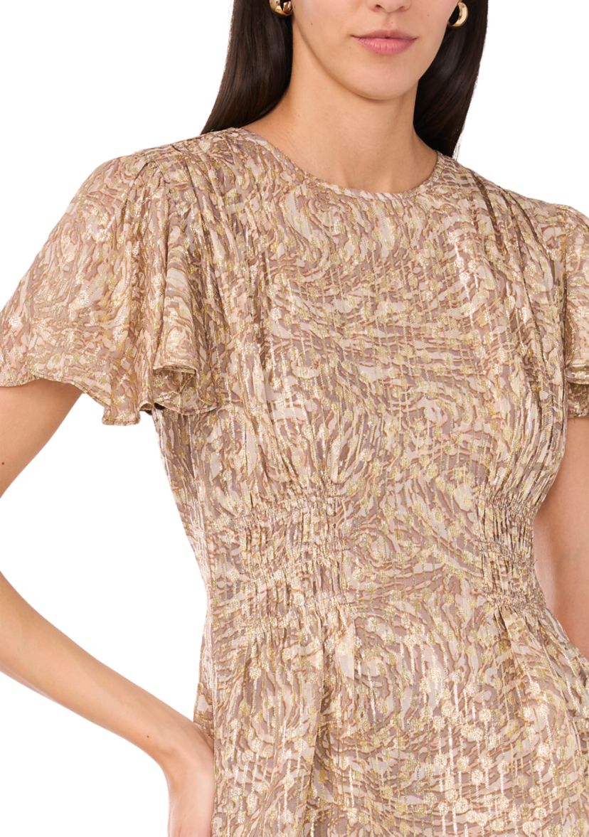 Womens Short Flutter Sleeve Top