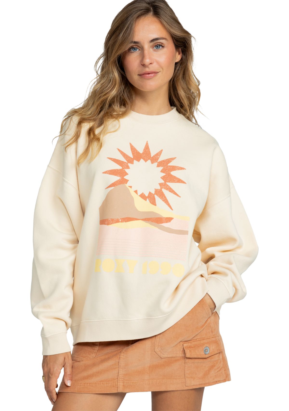 Womens Lineup Graphic Oversized Sweater