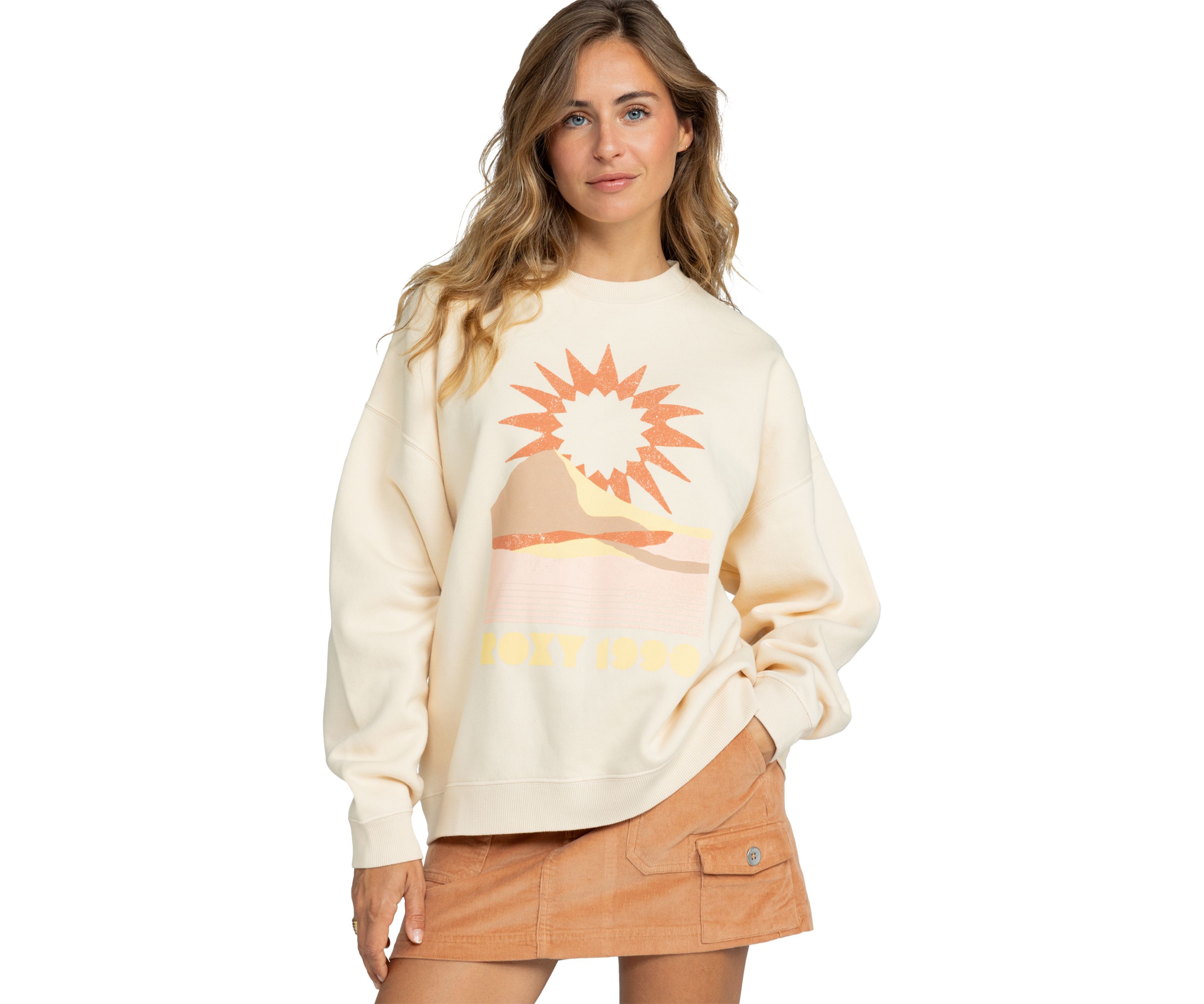 Womens Lineup Graphic Oversized Sweater