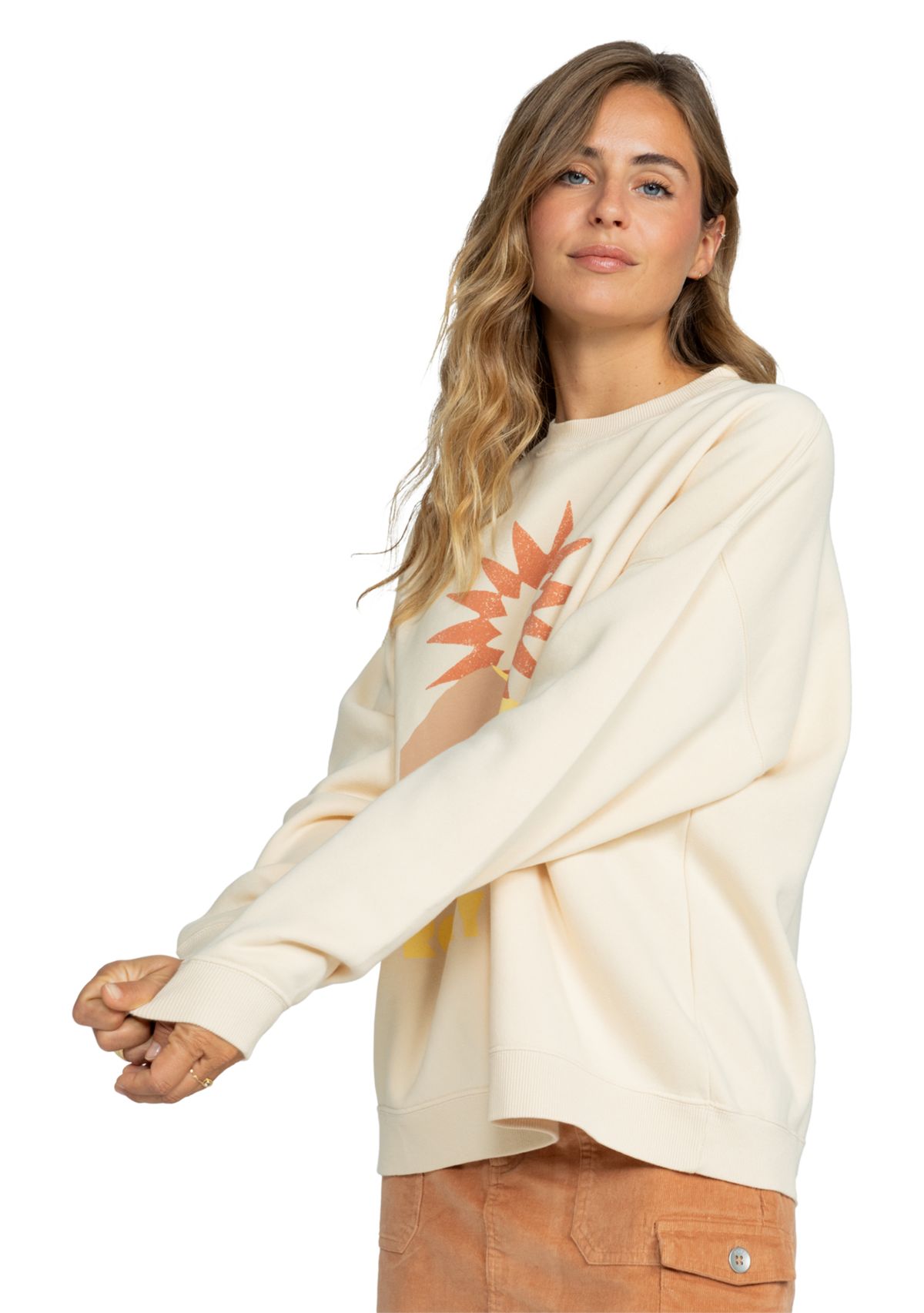 Womens Lineup Graphic Oversized Sweater