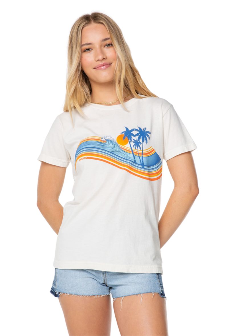 Womens Wave Stripe Graphic T-Shirt