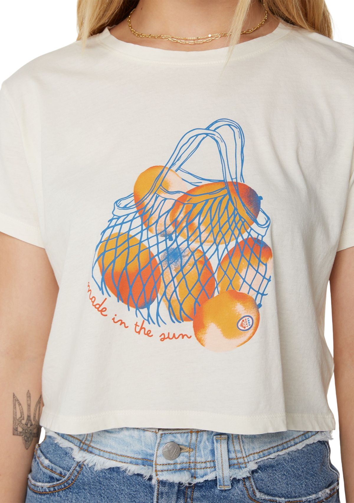 Womens Made in the Sun Graphic Cropped T-Shirt