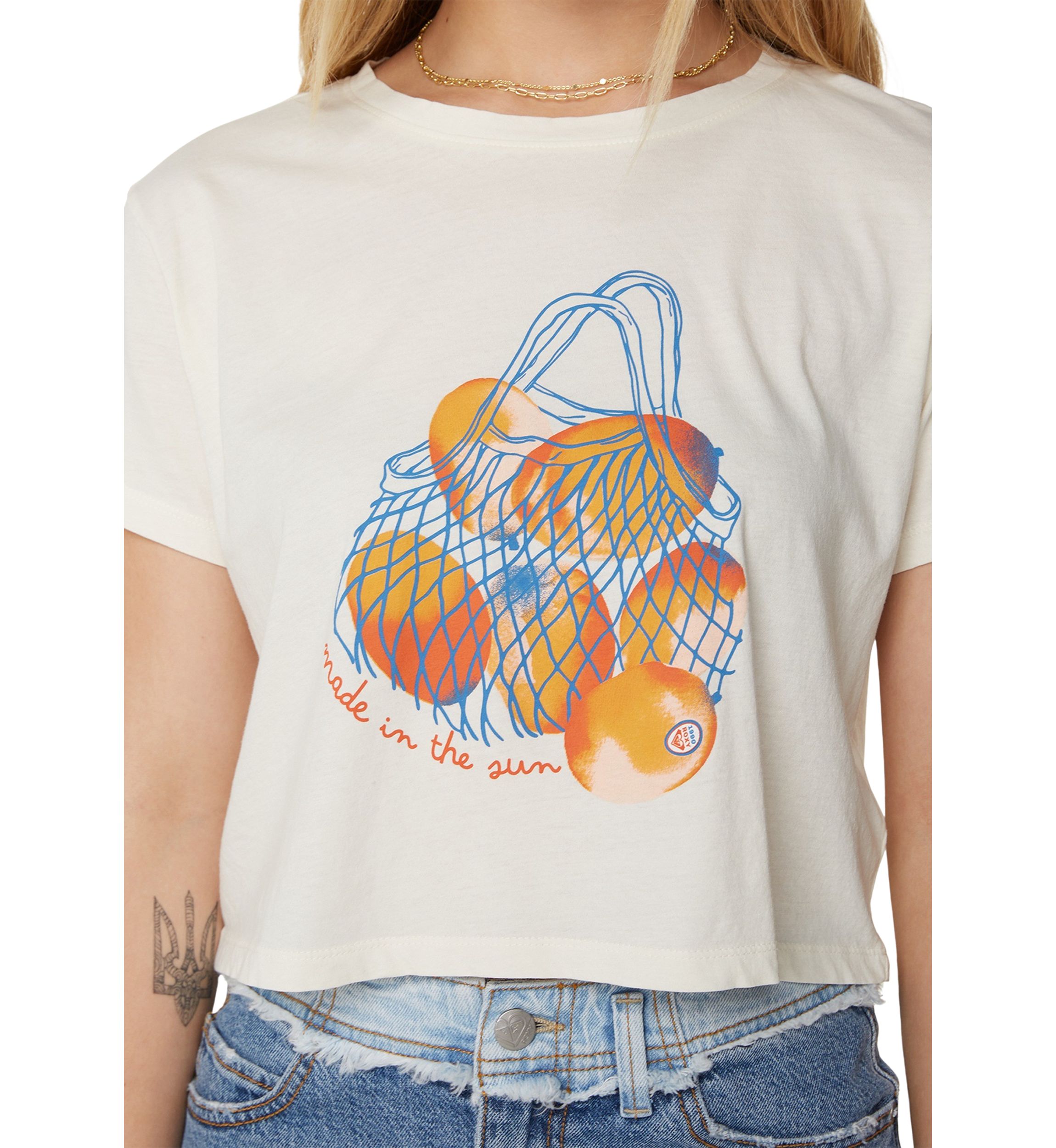 Womens Made in the Sun Graphic Cropped T-Shirt