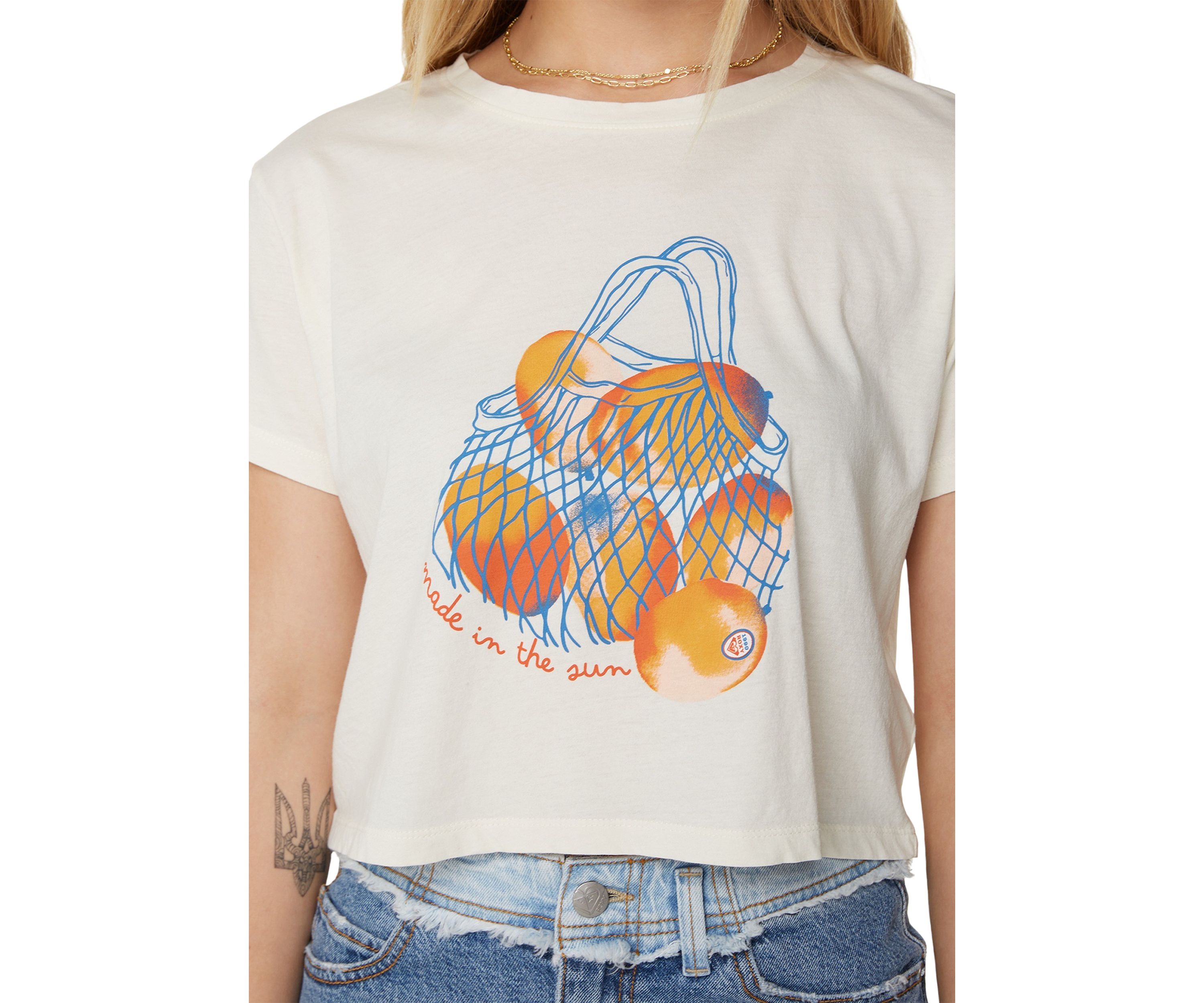 Womens Made in the Sun Graphic Cropped T-Shirt