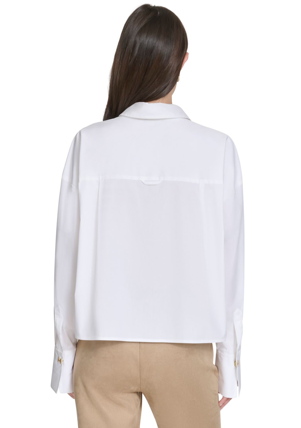 Womens High Low Classic Button Up Top