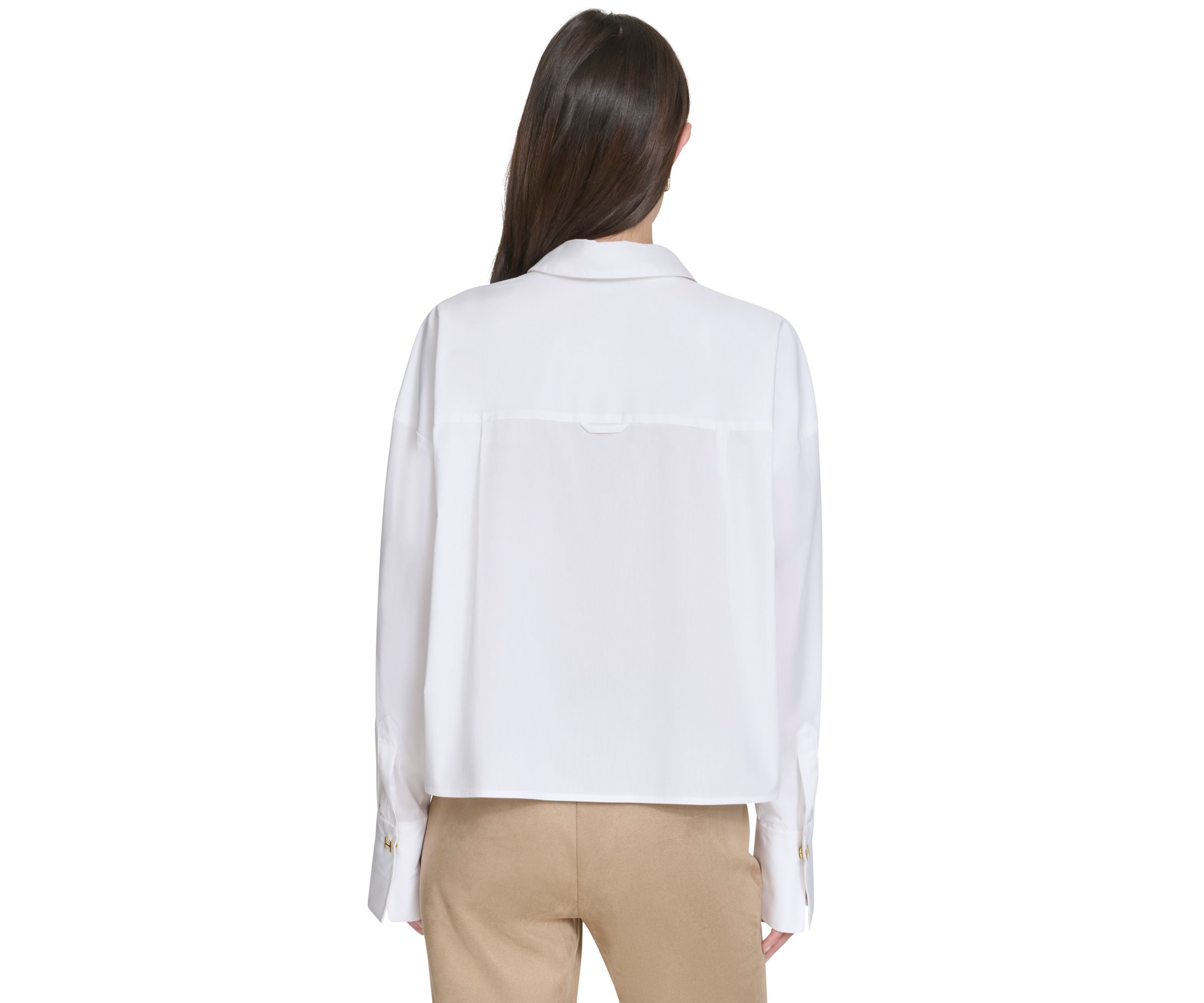 Womens High Low Classic Button Up Top
