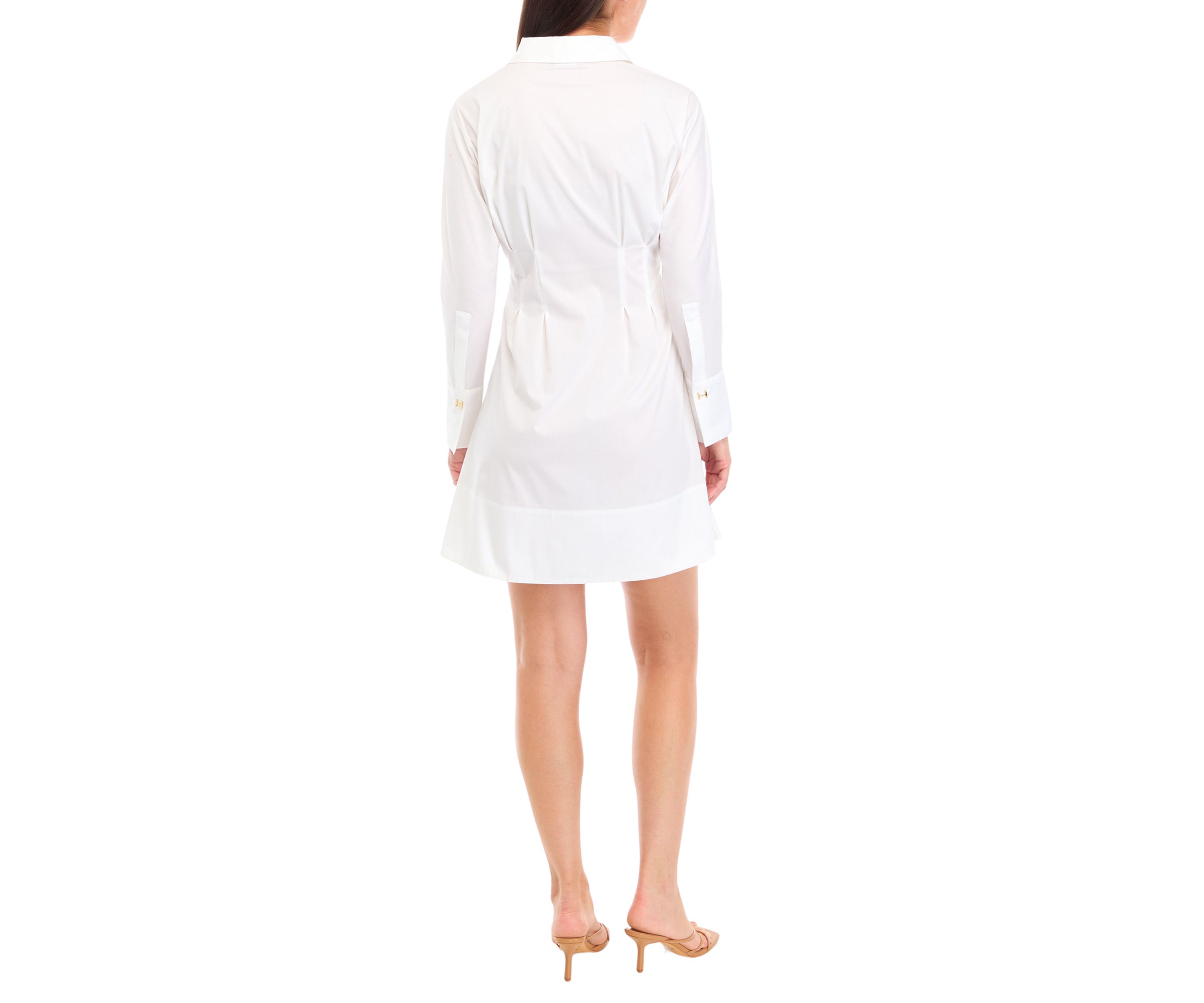 Womens Pleated Button Up Tunic