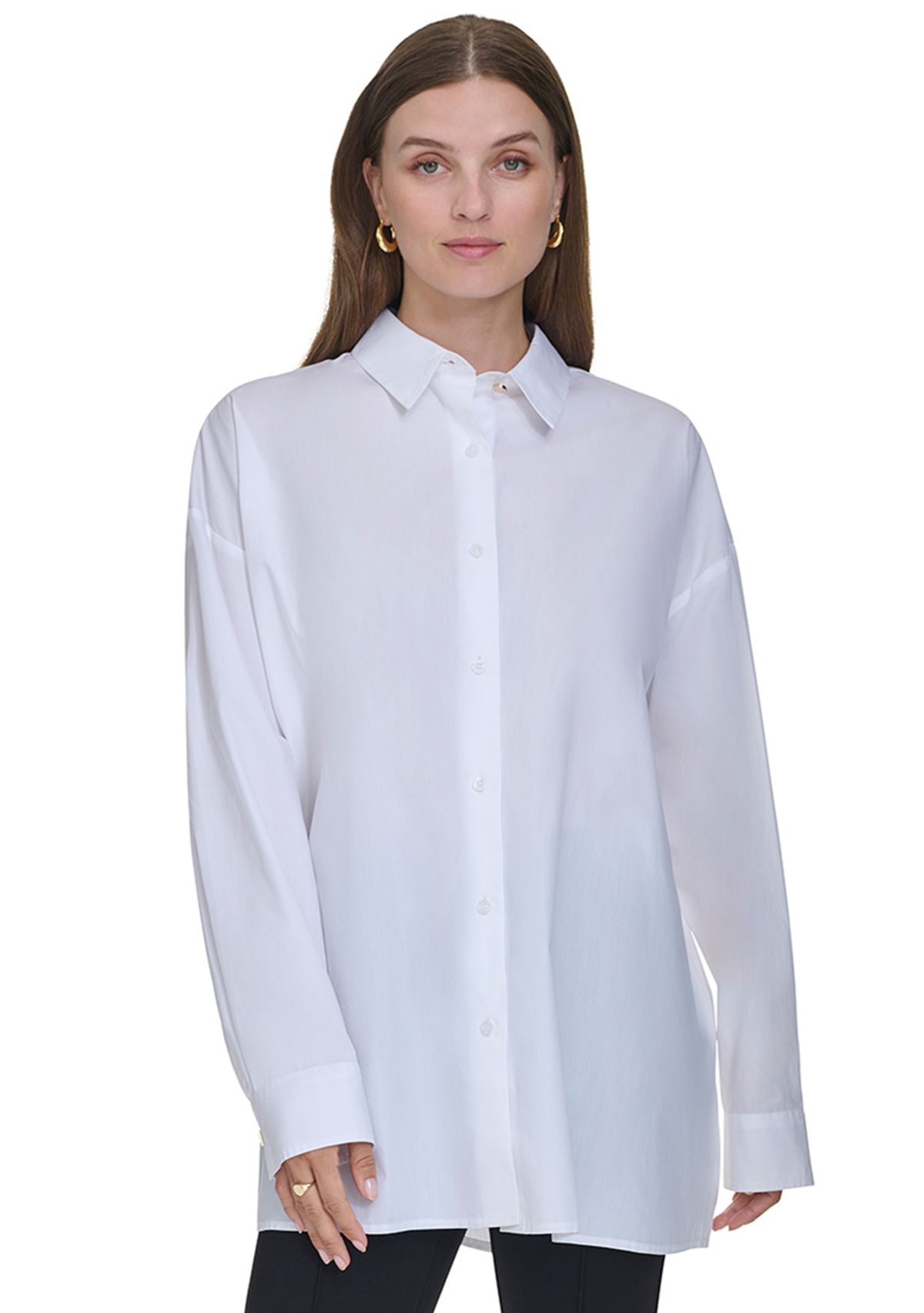 Womens Oversized Classic Button Up Shirt