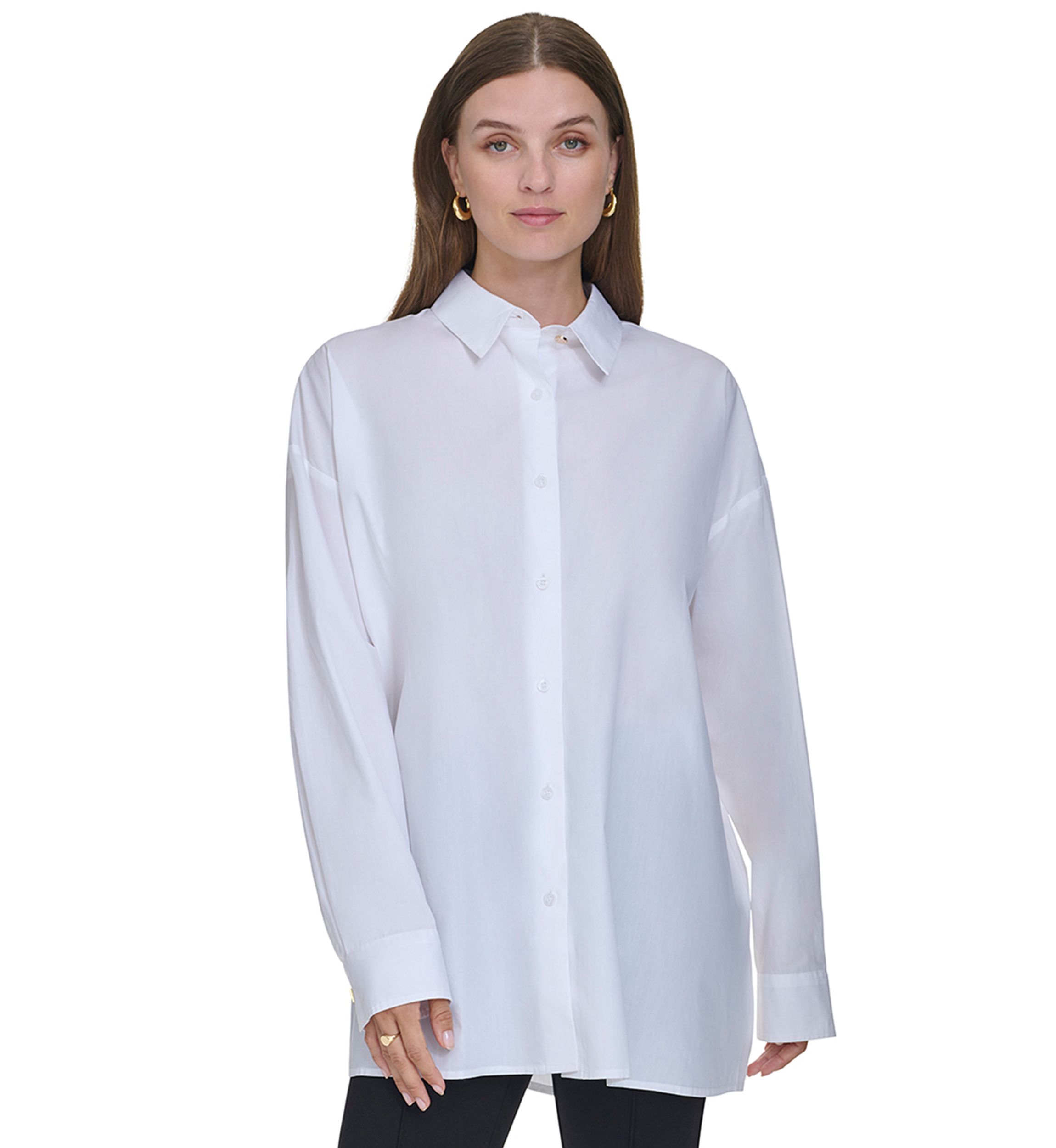 Womens Oversized Classic Button Up Shirt