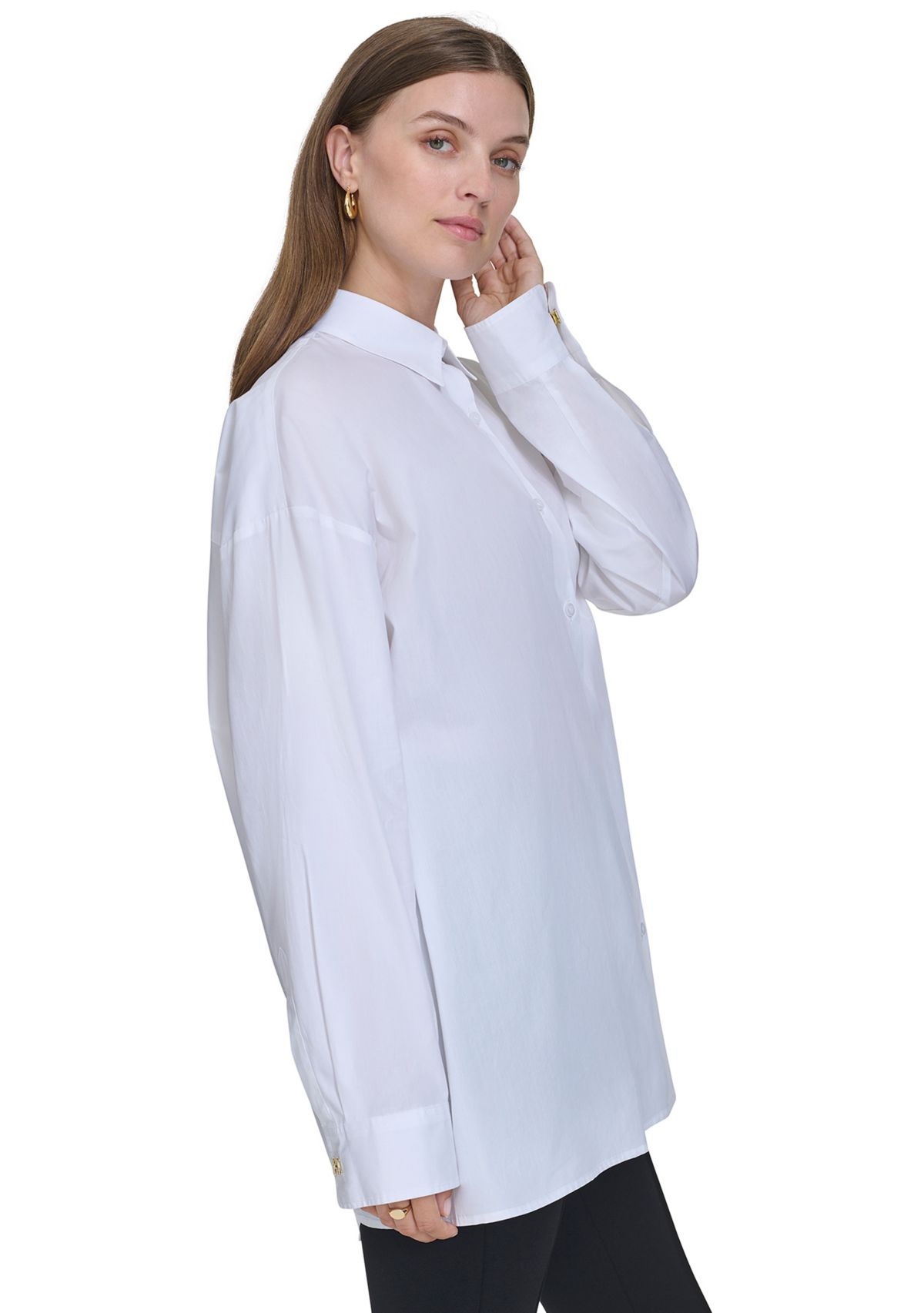 Womens Oversized Classic Button Up Shirt
