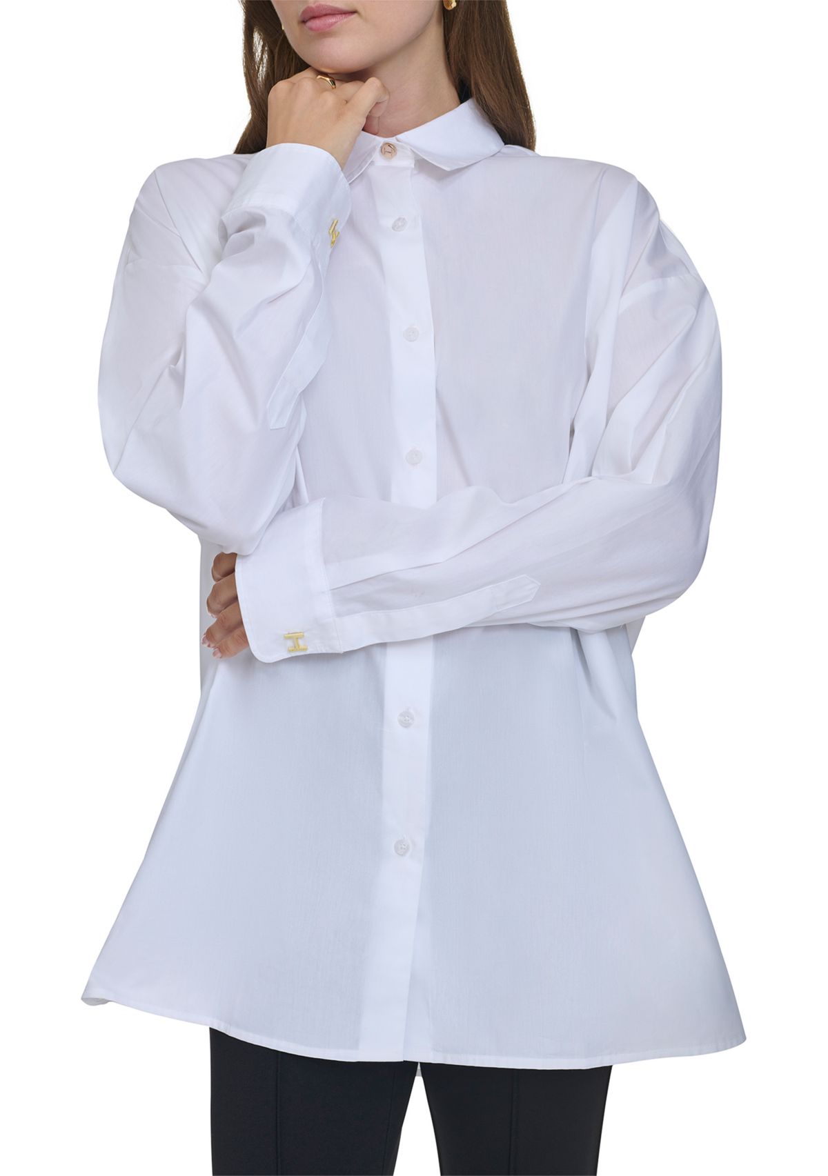 Womens Oversized Classic Button Up Shirt