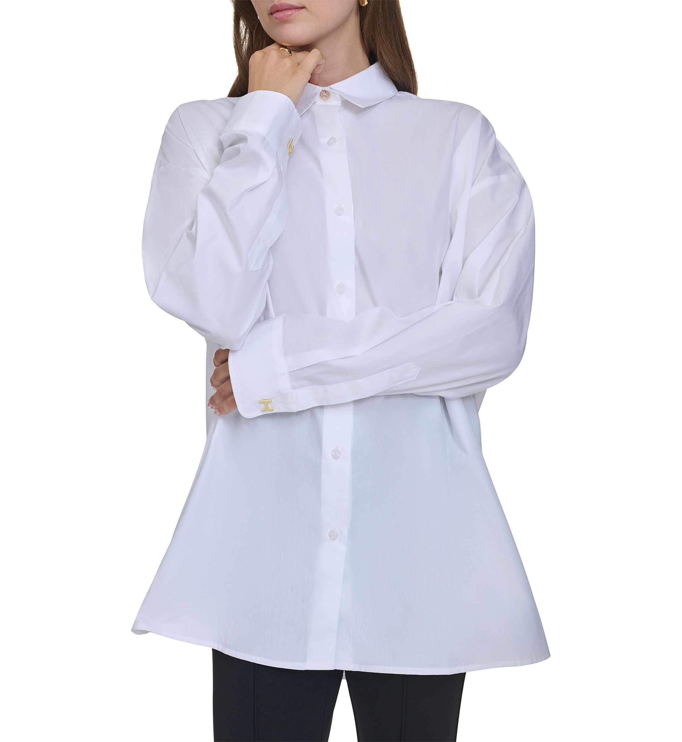 Womens Oversized Classic Button Up Shirt