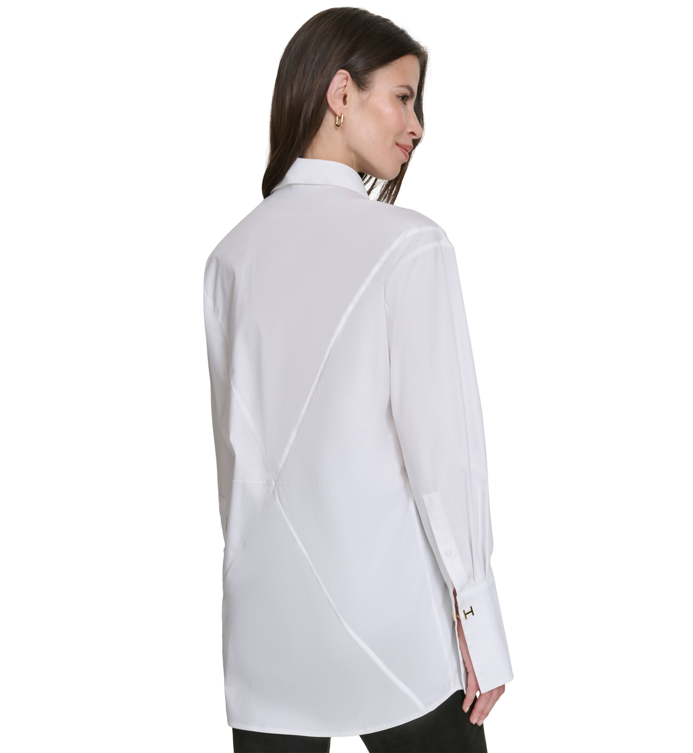 Womens Starburst Seam Button Up Top