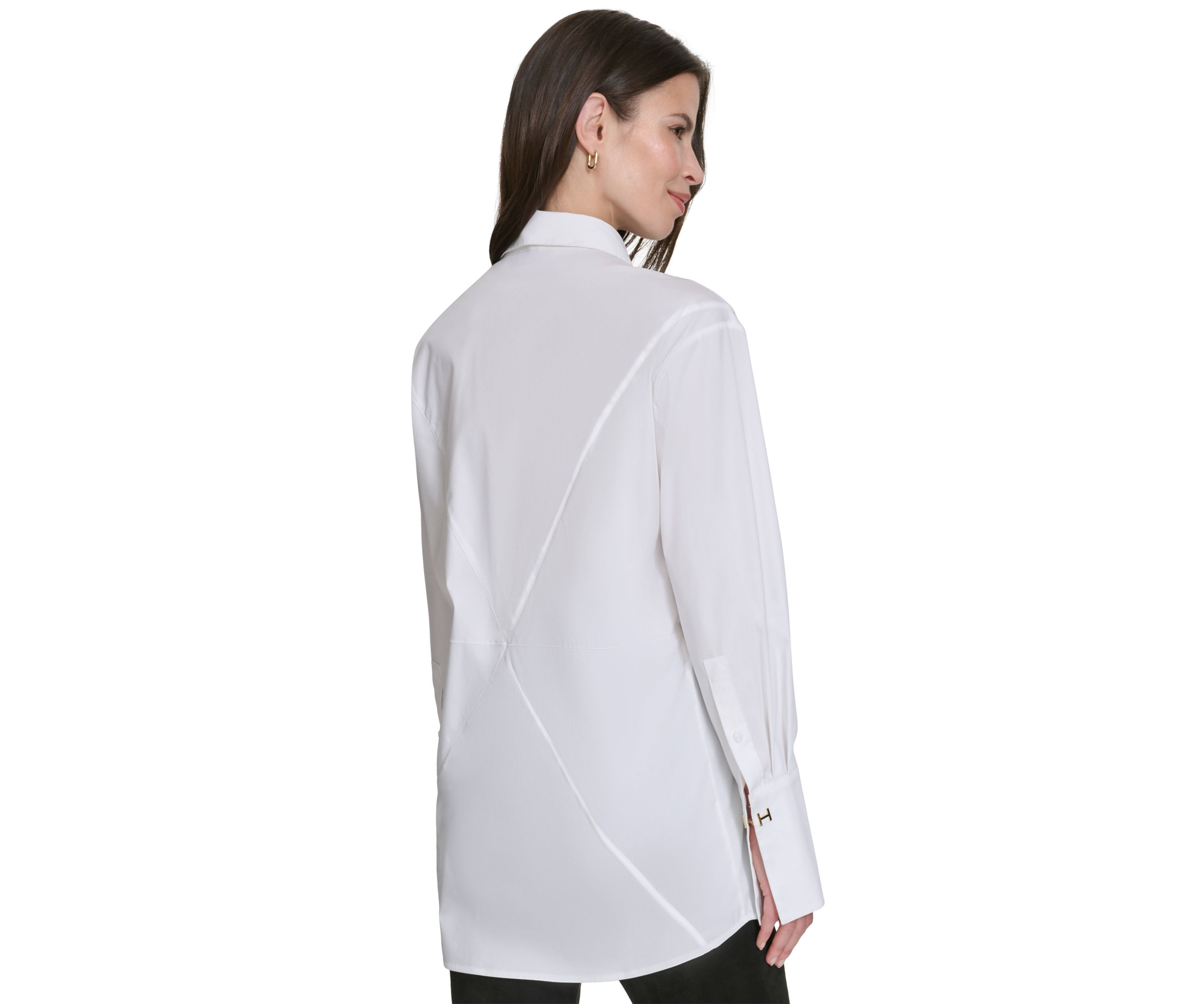 Womens Starburst Seam Button Up Top