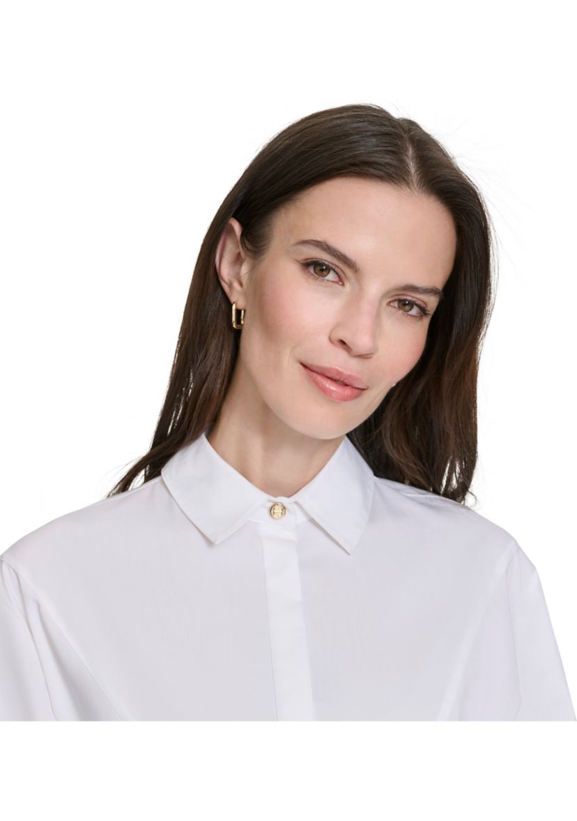 Womens Starburst Seam Button Up Top