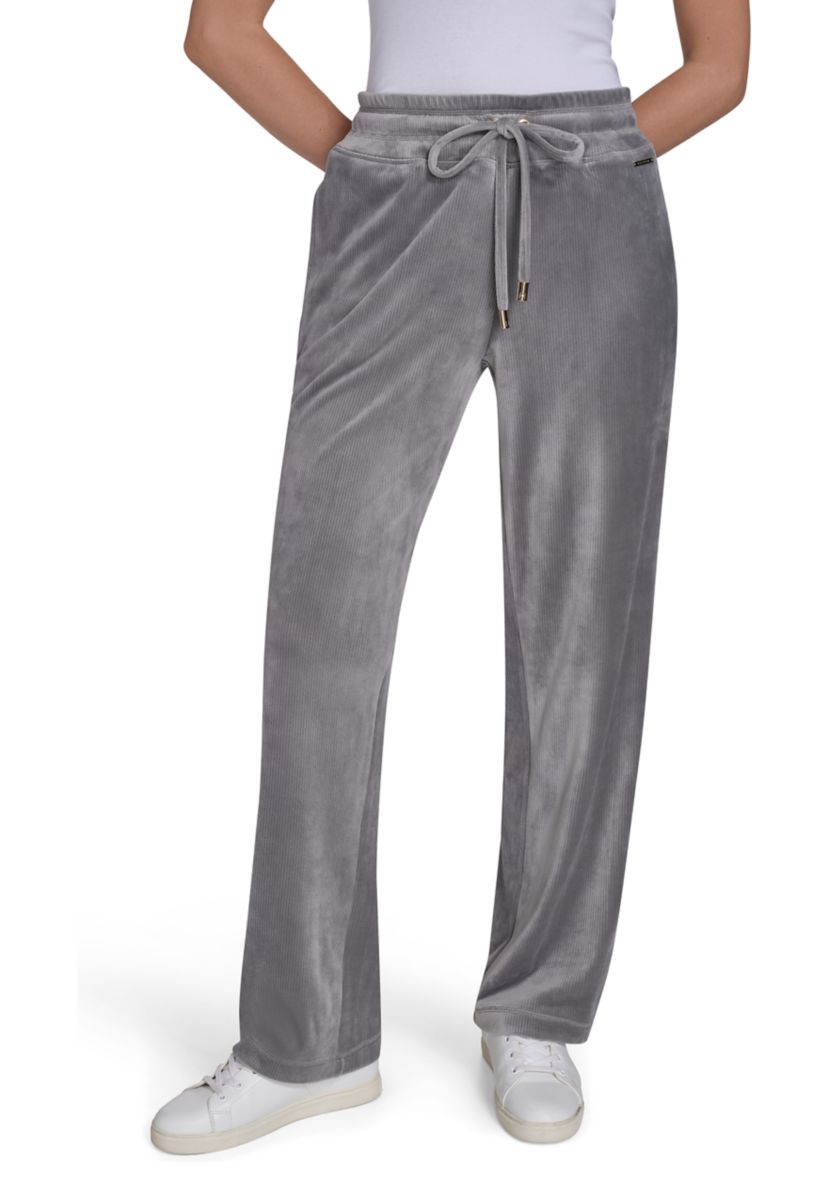 Drawstring Velour Sweatpants 