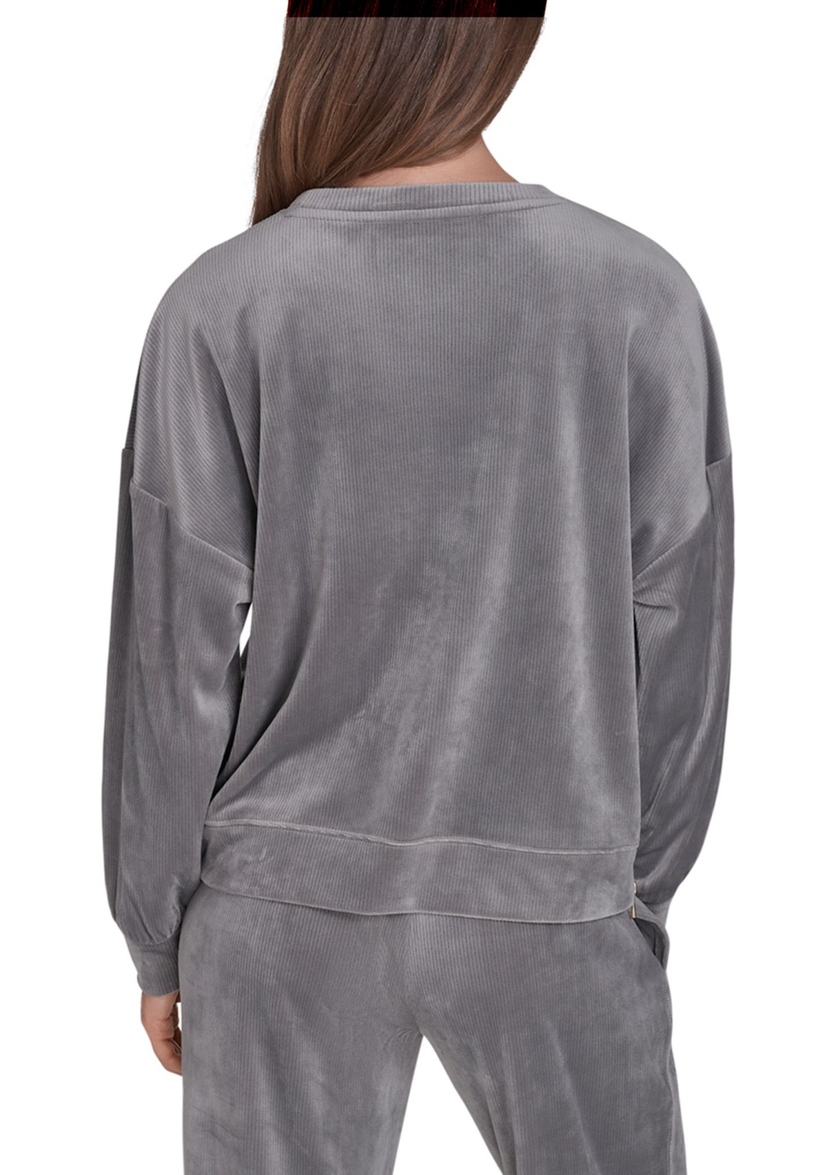 Side Zip Velour Sweatshirt
