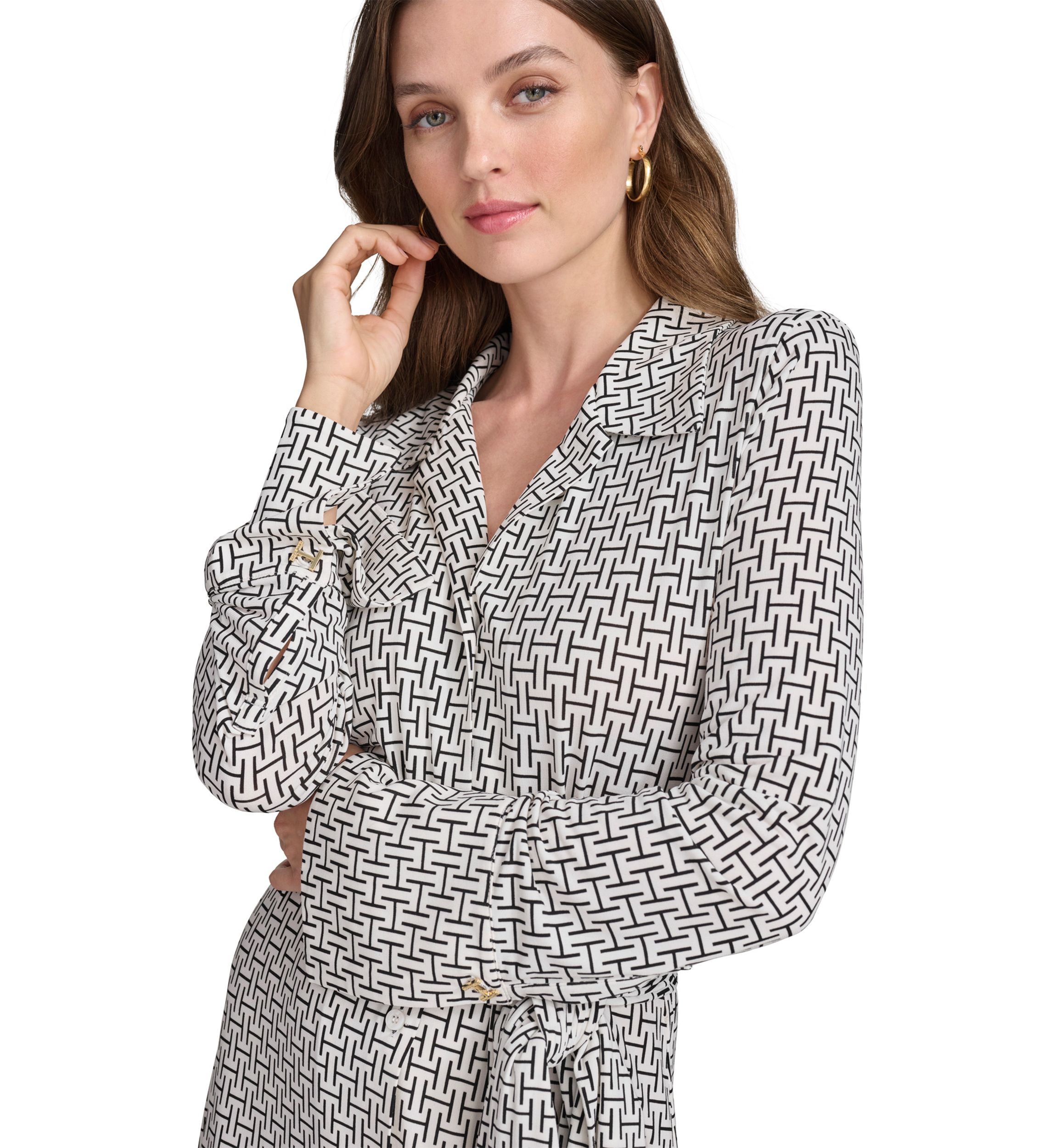Womens Tie Waist Collared Shirt Dress