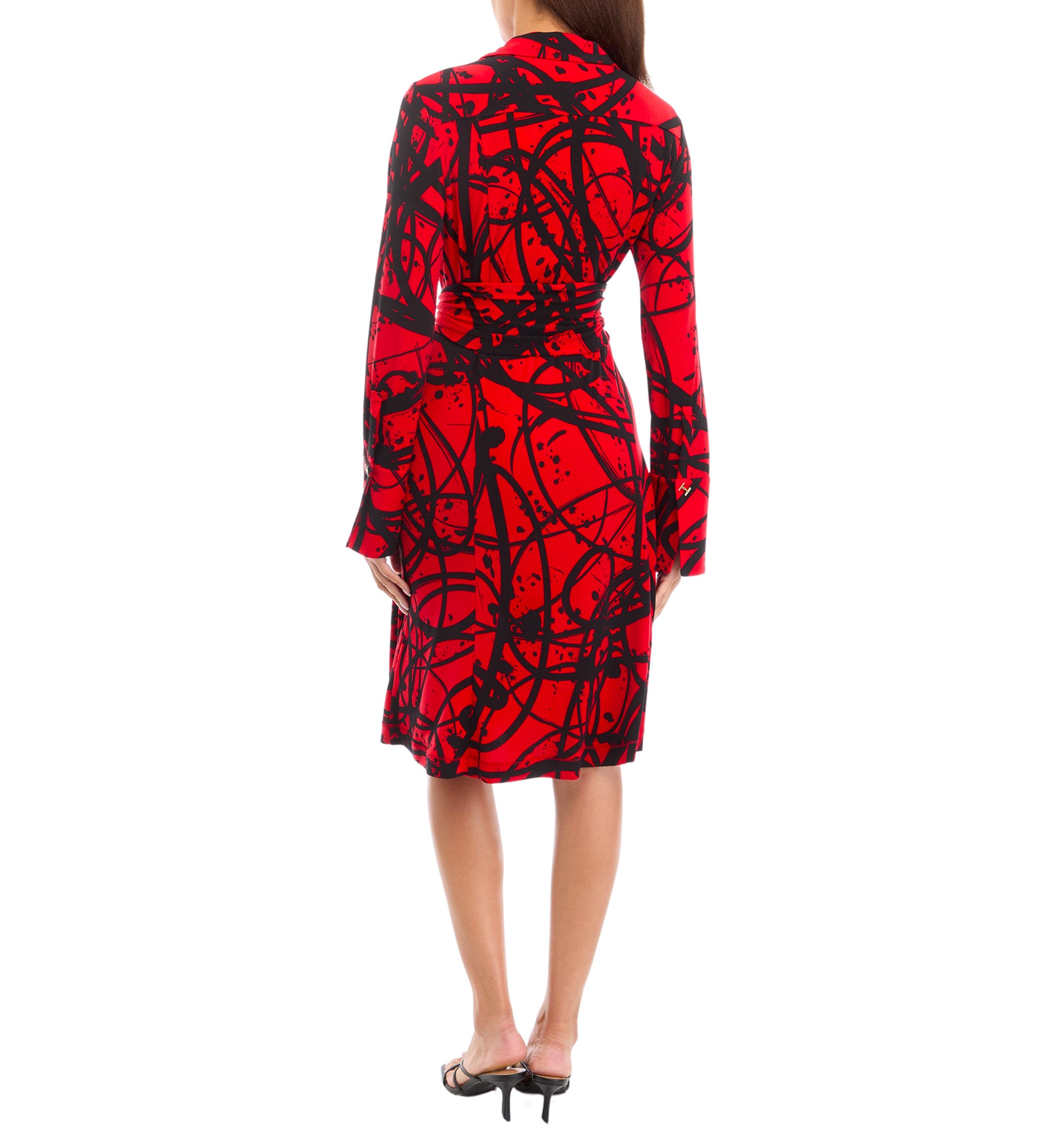 Womens Tie Waist Collared Shirt Dress