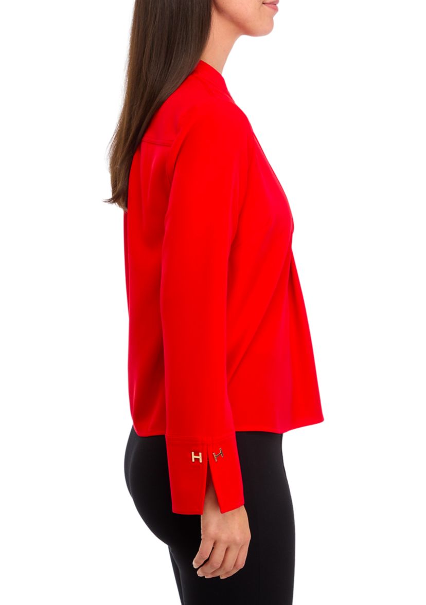 Womens V-Neck Cropped Tunic Top 
