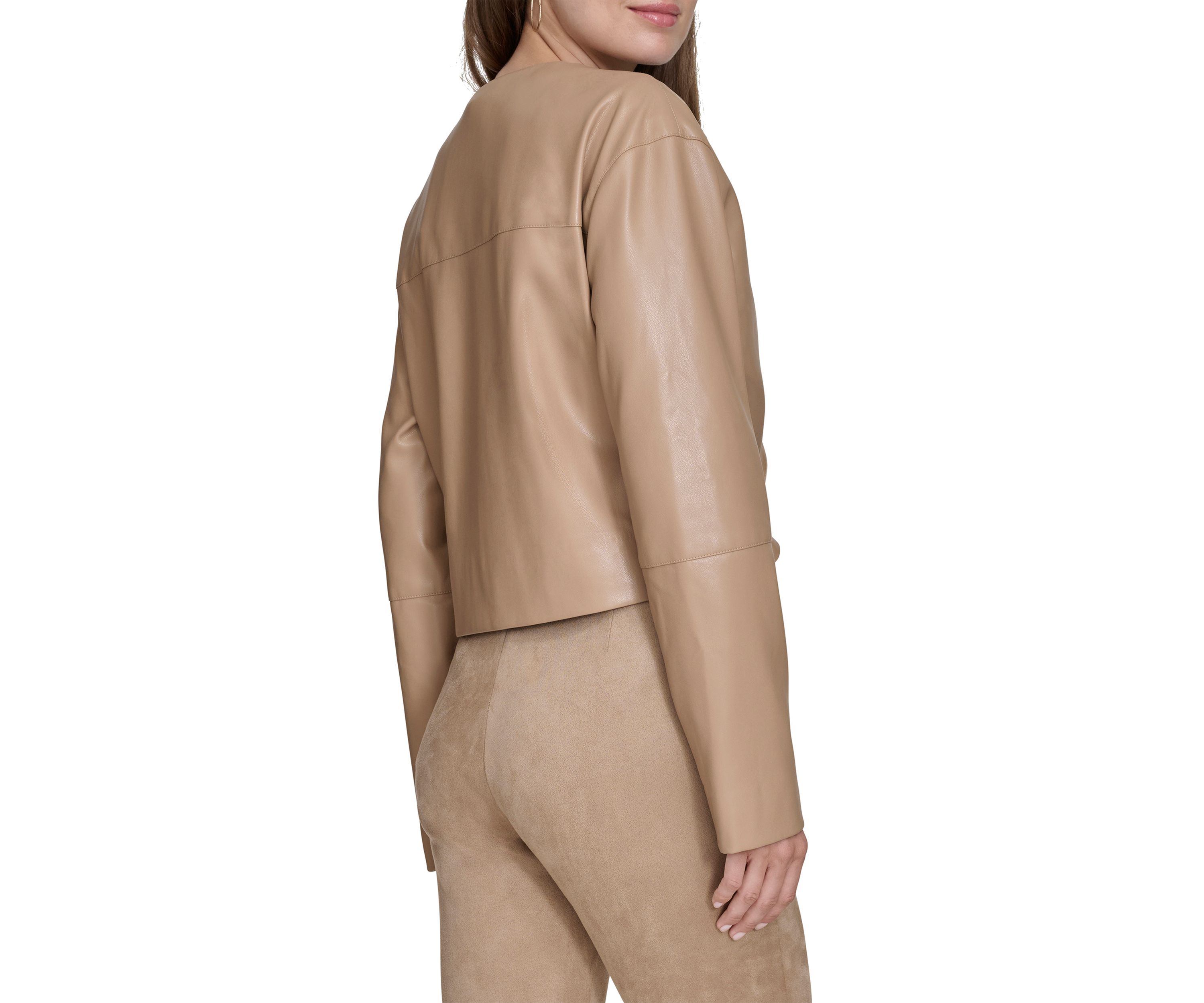 Womens Vegan Leather Short Jacket 
