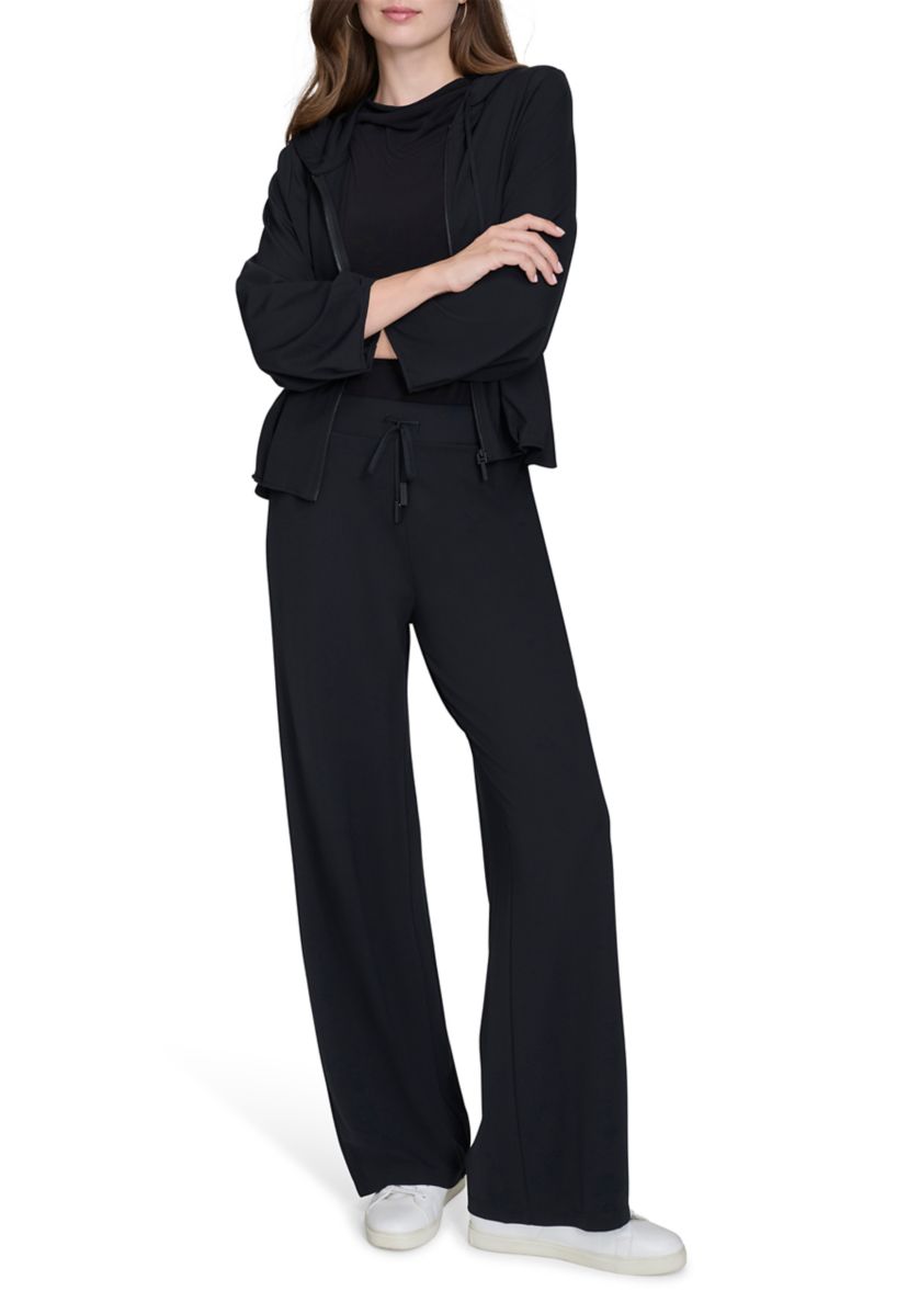 Womens Long Sleeve Zip Front Scuba Hoodie