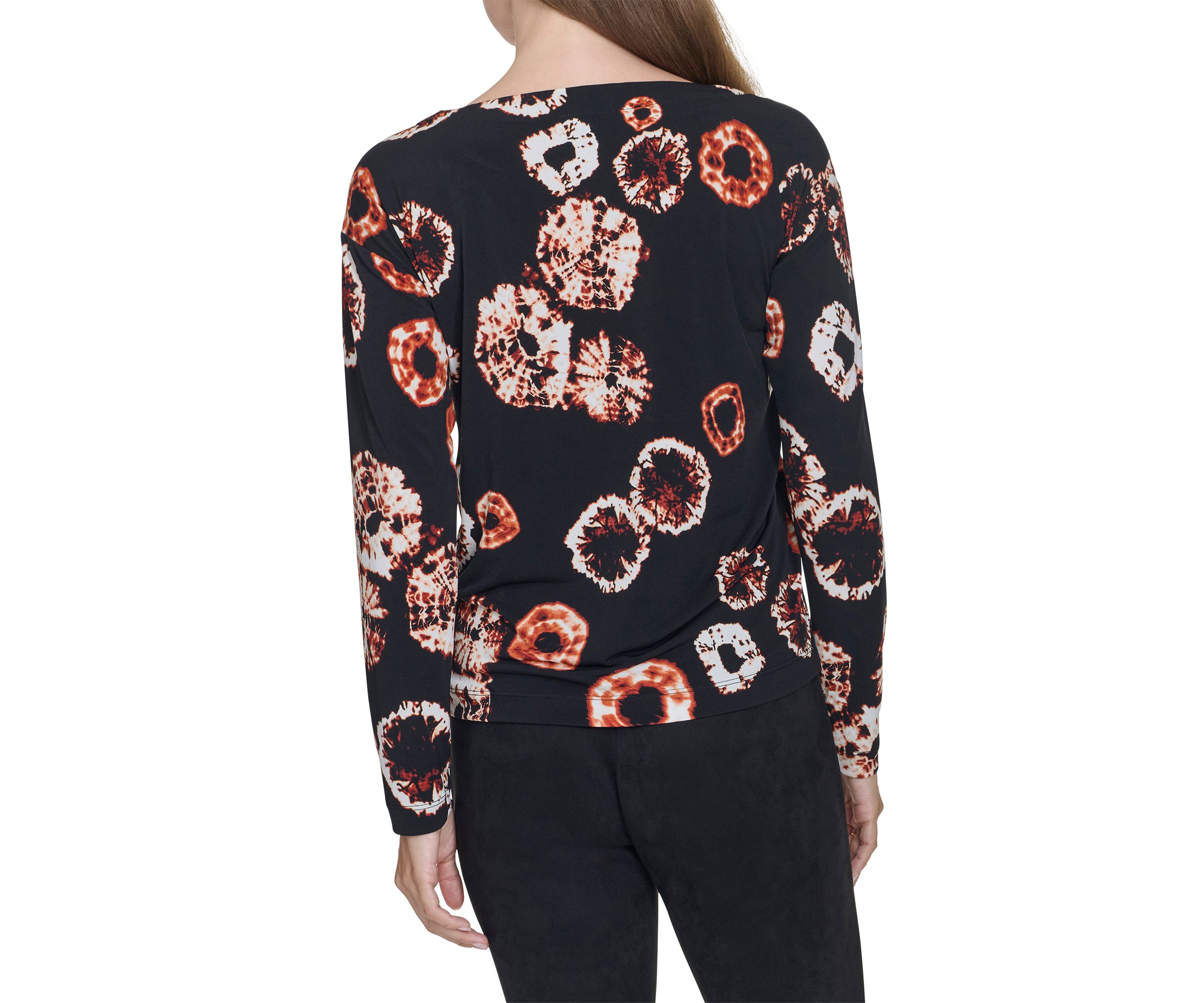 Womens Boat Neck Printed Top