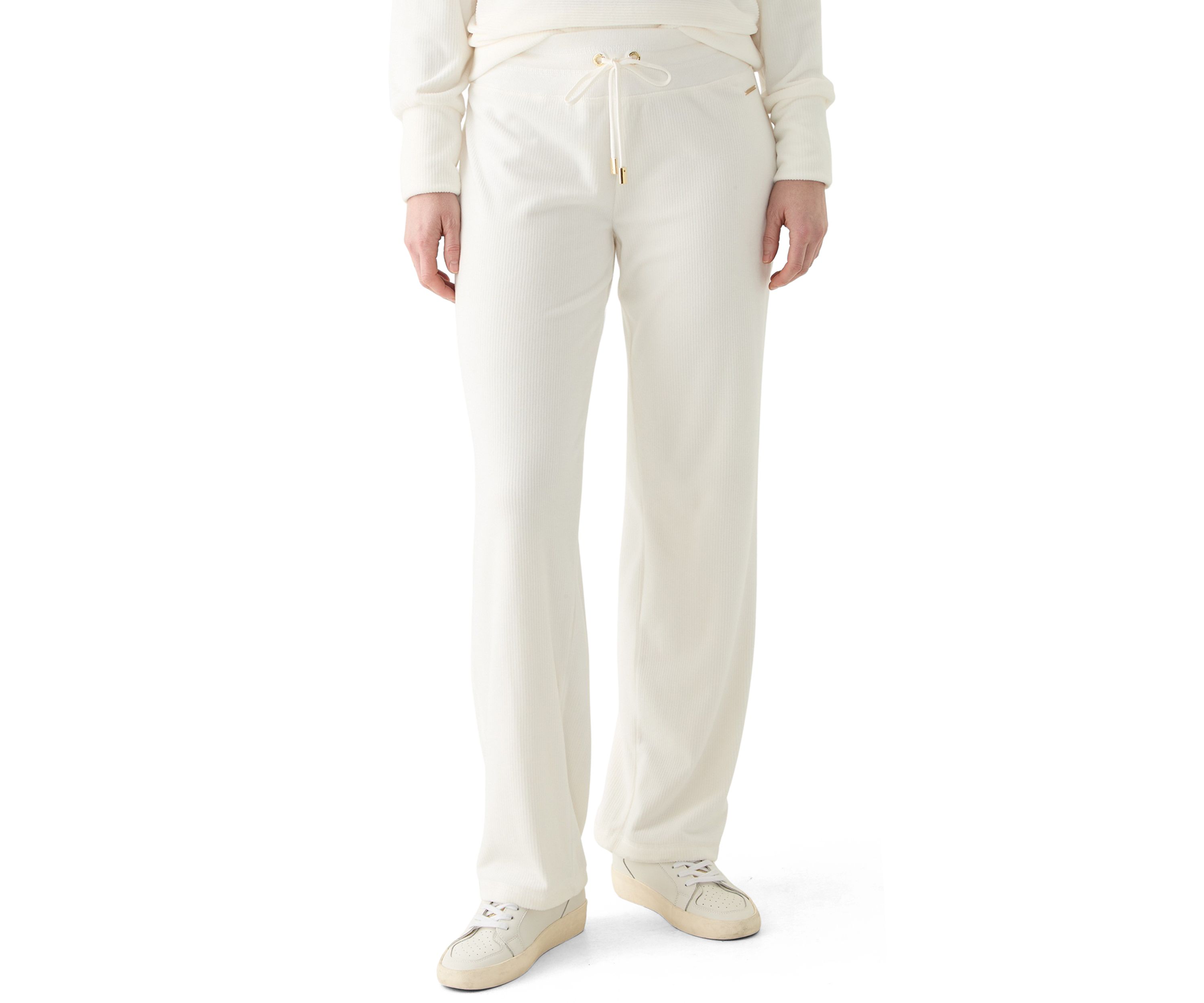 Womens Rib Velour Pull On Pants
