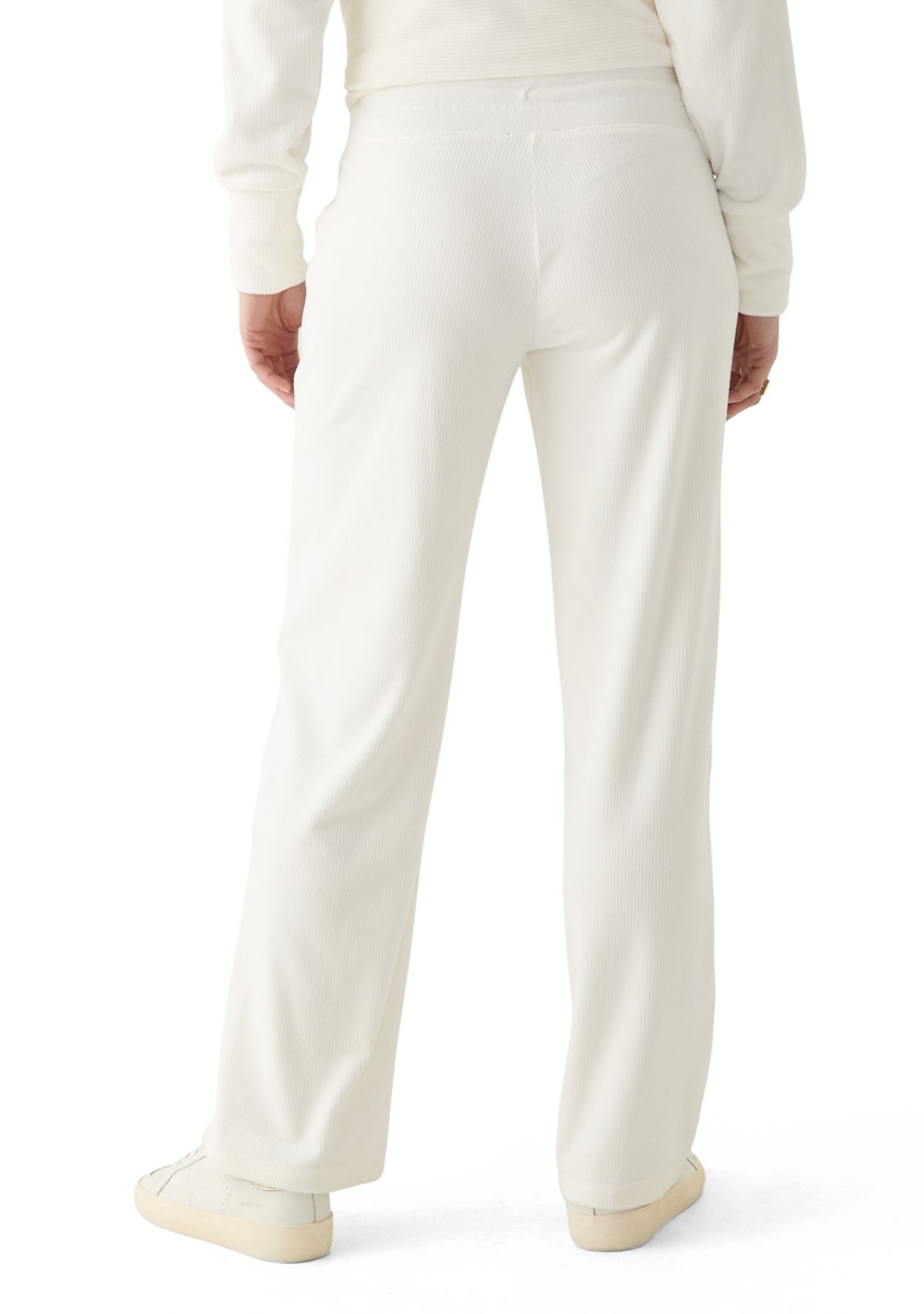 Womens Rib Velour Pull On Pants