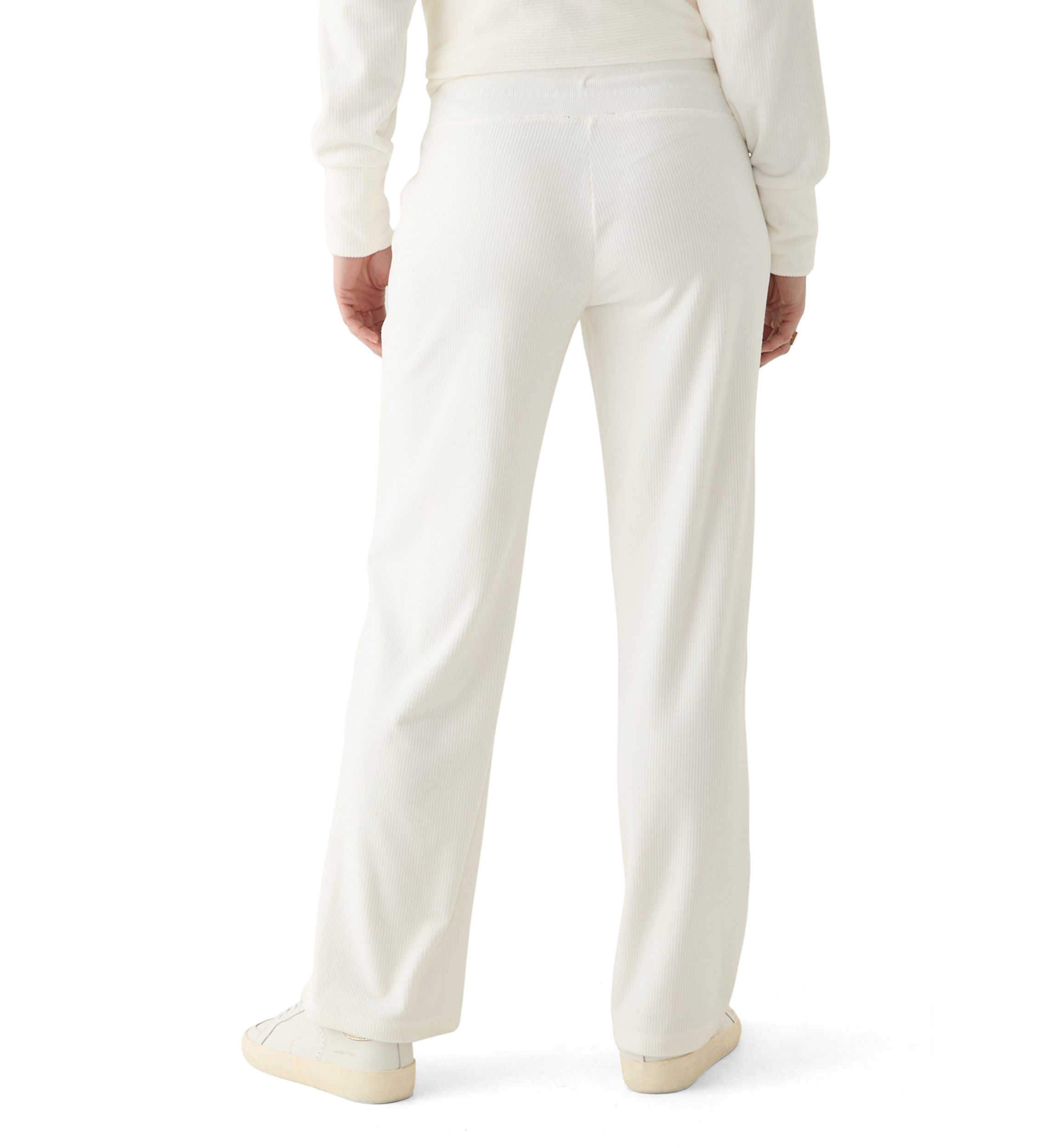 Womens Rib Velour Pull On Pants