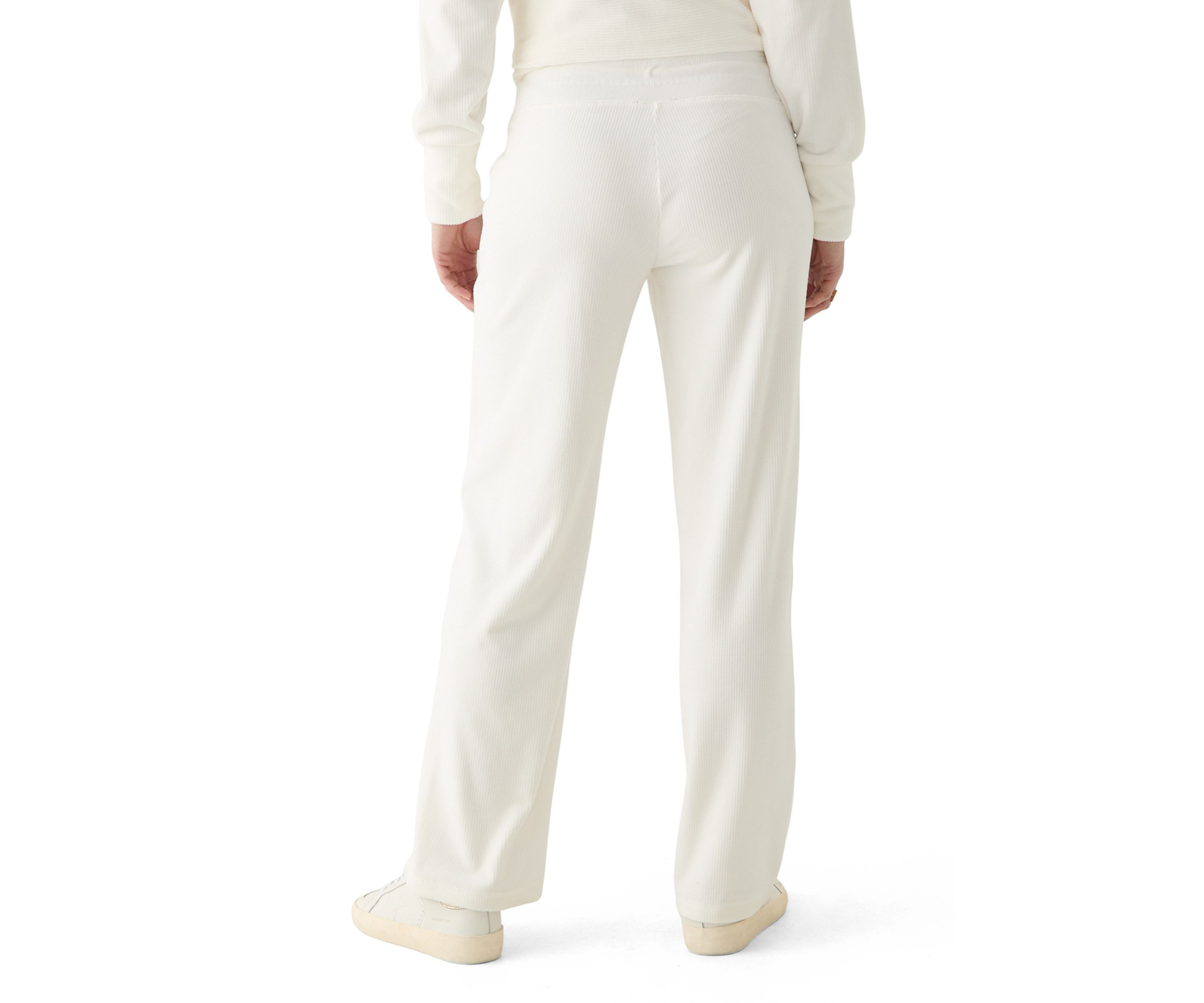 Womens Rib Velour Pull On Pants