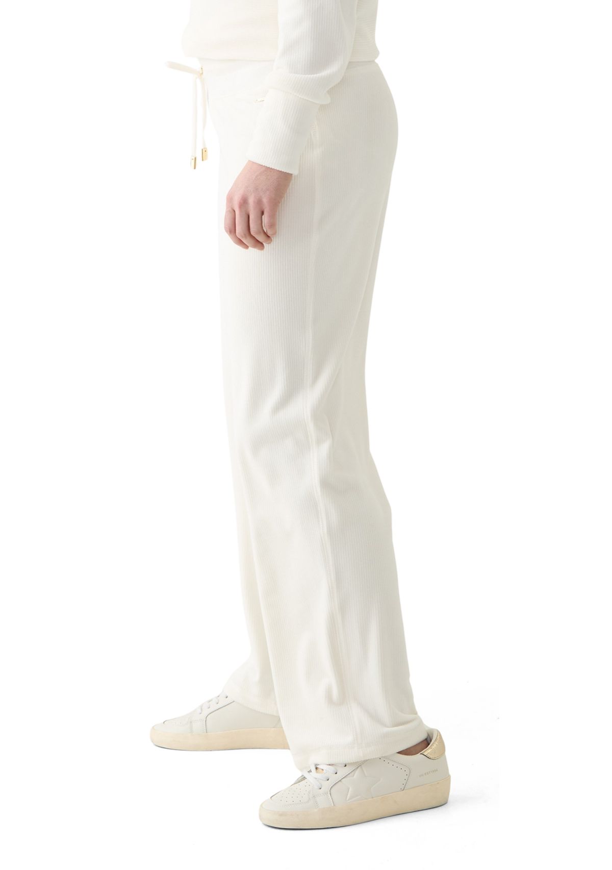 Womens Rib Velour Pull On Pants