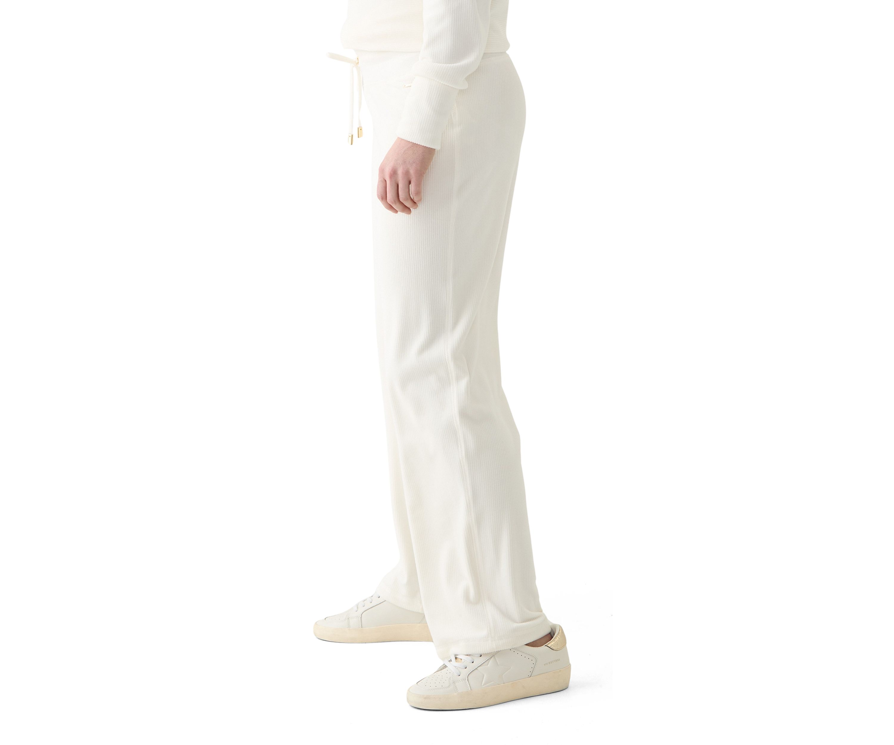 Womens Rib Velour Pull On Pants