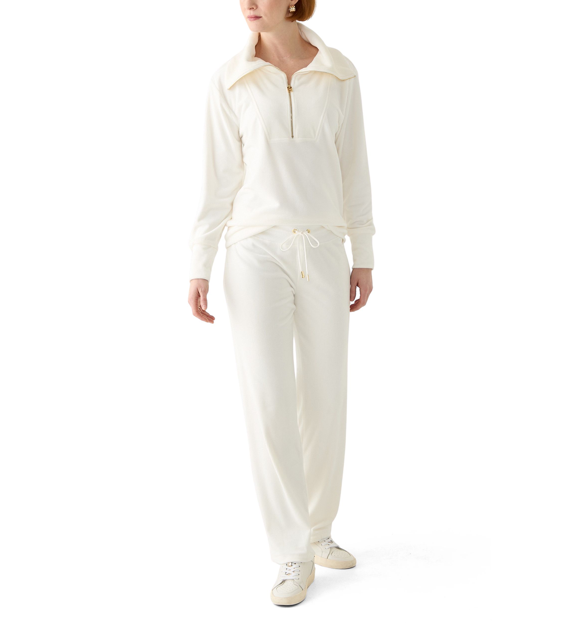 Womens Rib Velour Pull On Pants