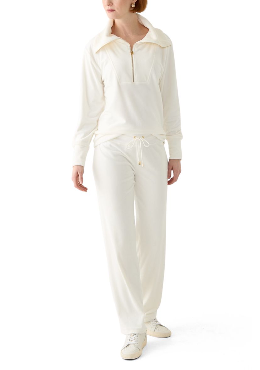 Womens Rib Velour Pull On Pants