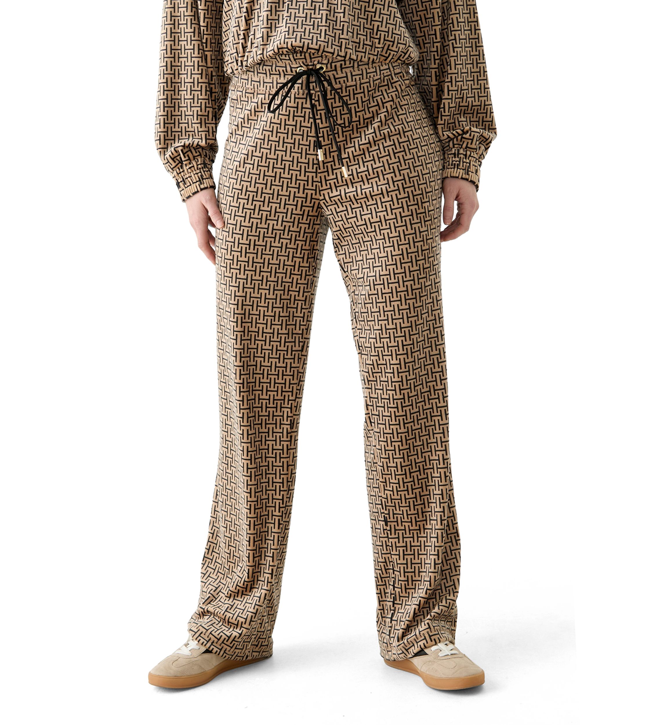 Womens Logo Printed Velour Pants
