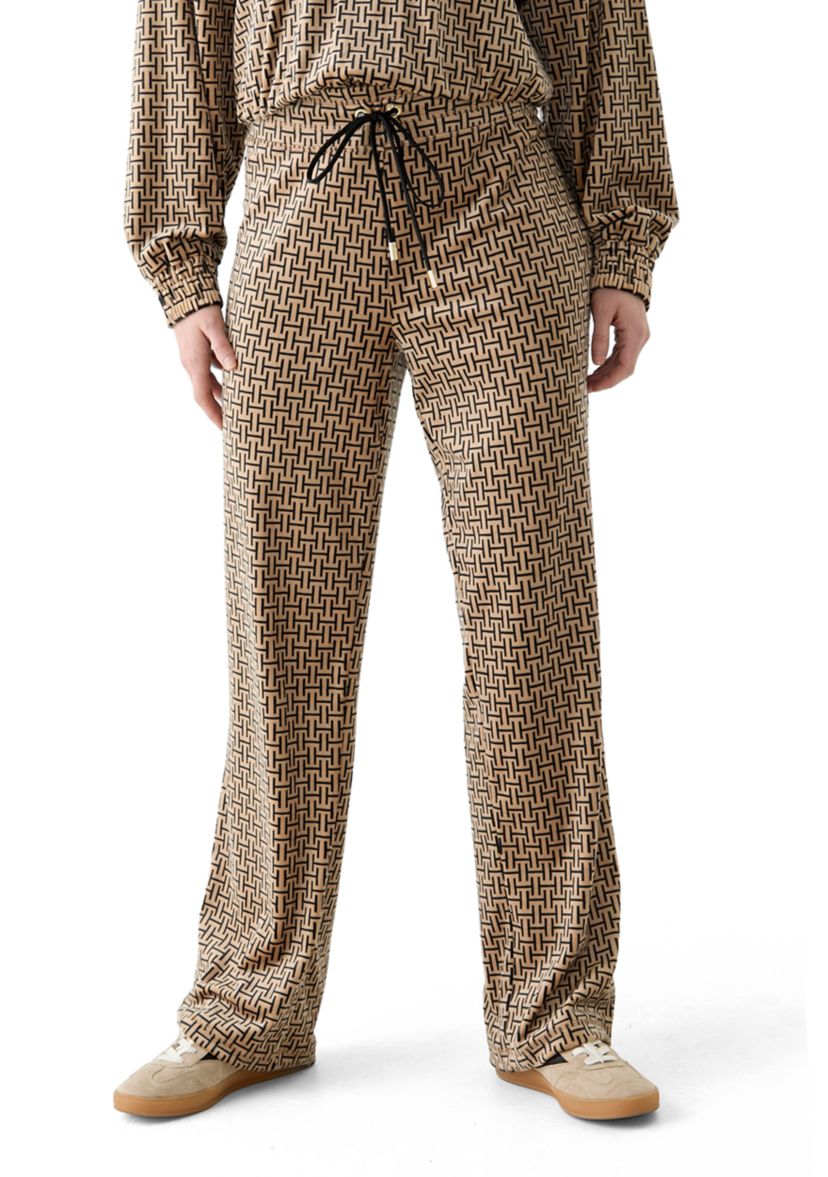 Womens Logo Printed Velour Pants