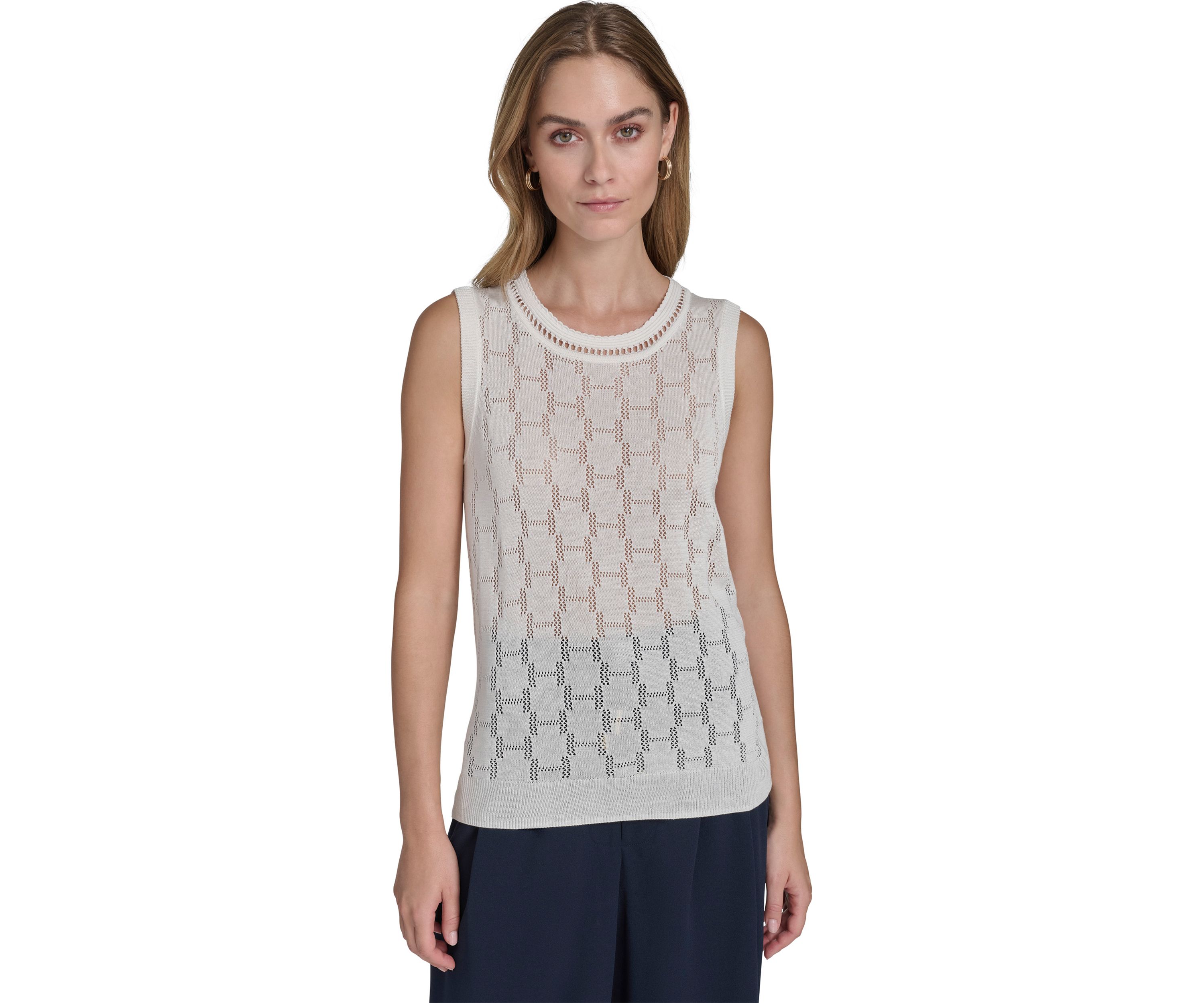 Womens Sleeveless H Cutout Top 