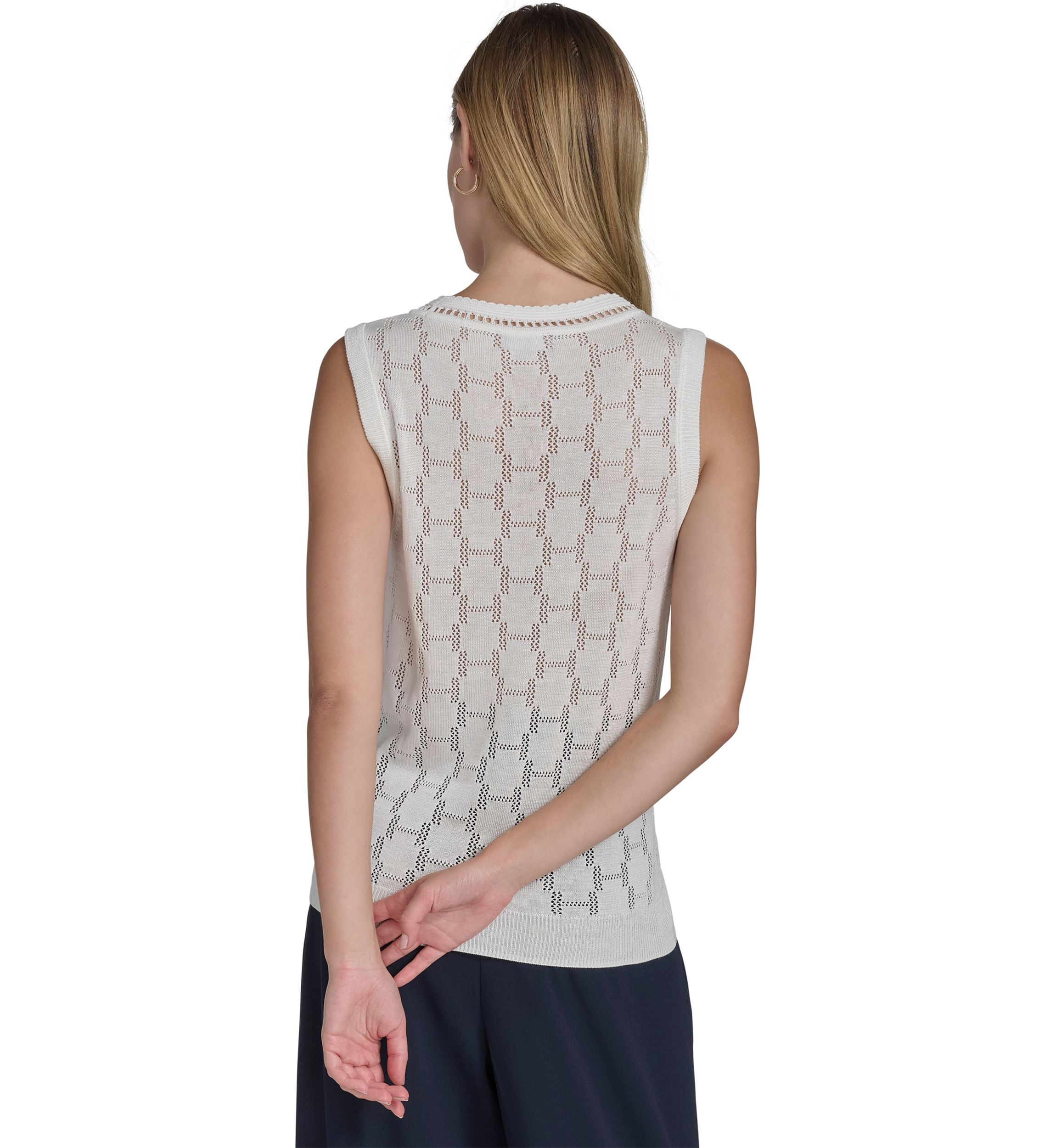 Womens Sleeveless H Cutout Top 