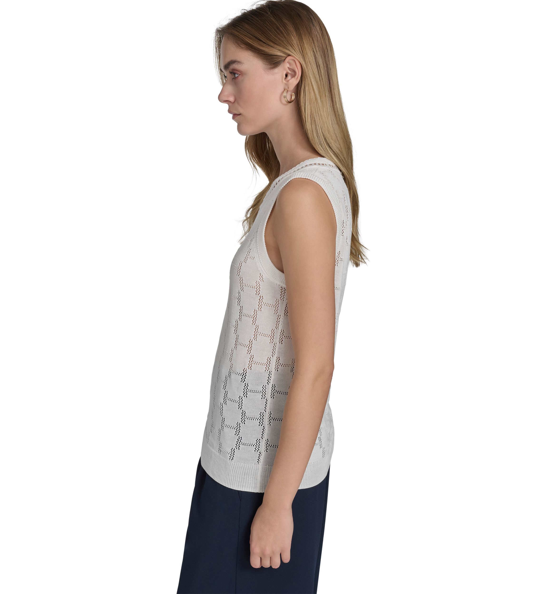 Womens Sleeveless H Cutout Top 