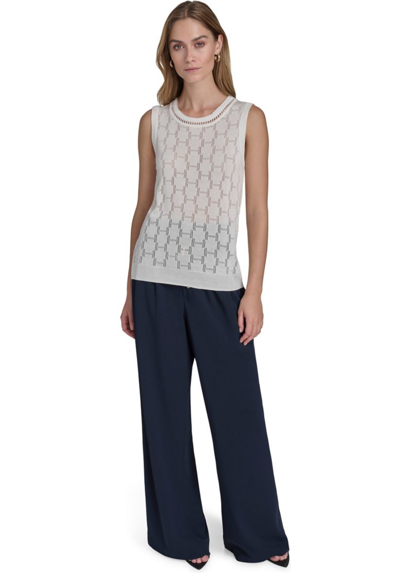 Womens Sleeveless H Cutout Top 
